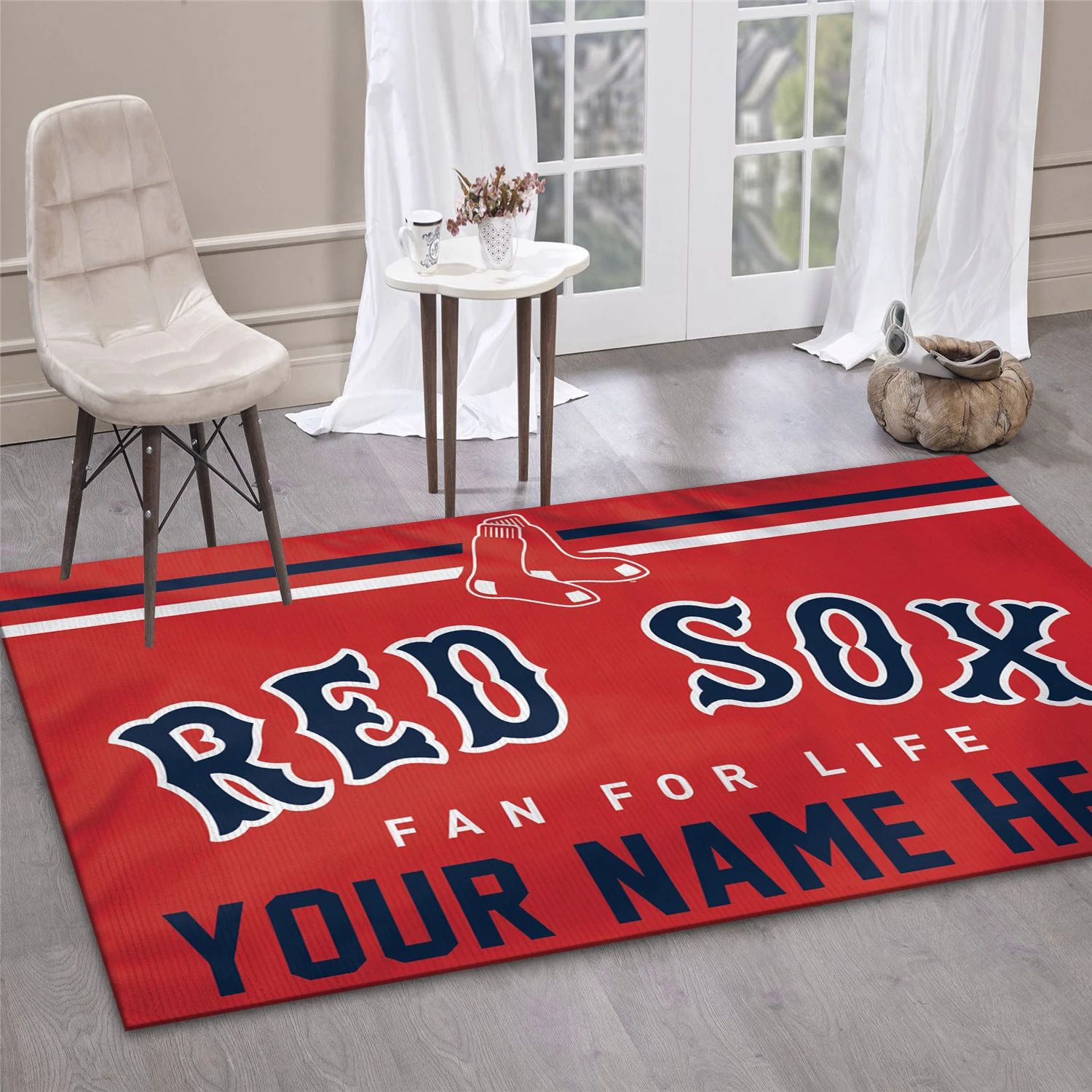 Boston Red Sox Personalized MLB Area Rug, Living Room Rug - Home Decor - Indoor Outdoor Rugs