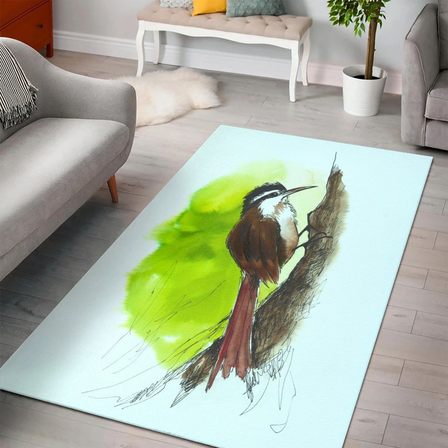 Brazilian Woodcreeper  Living Room Area Rug