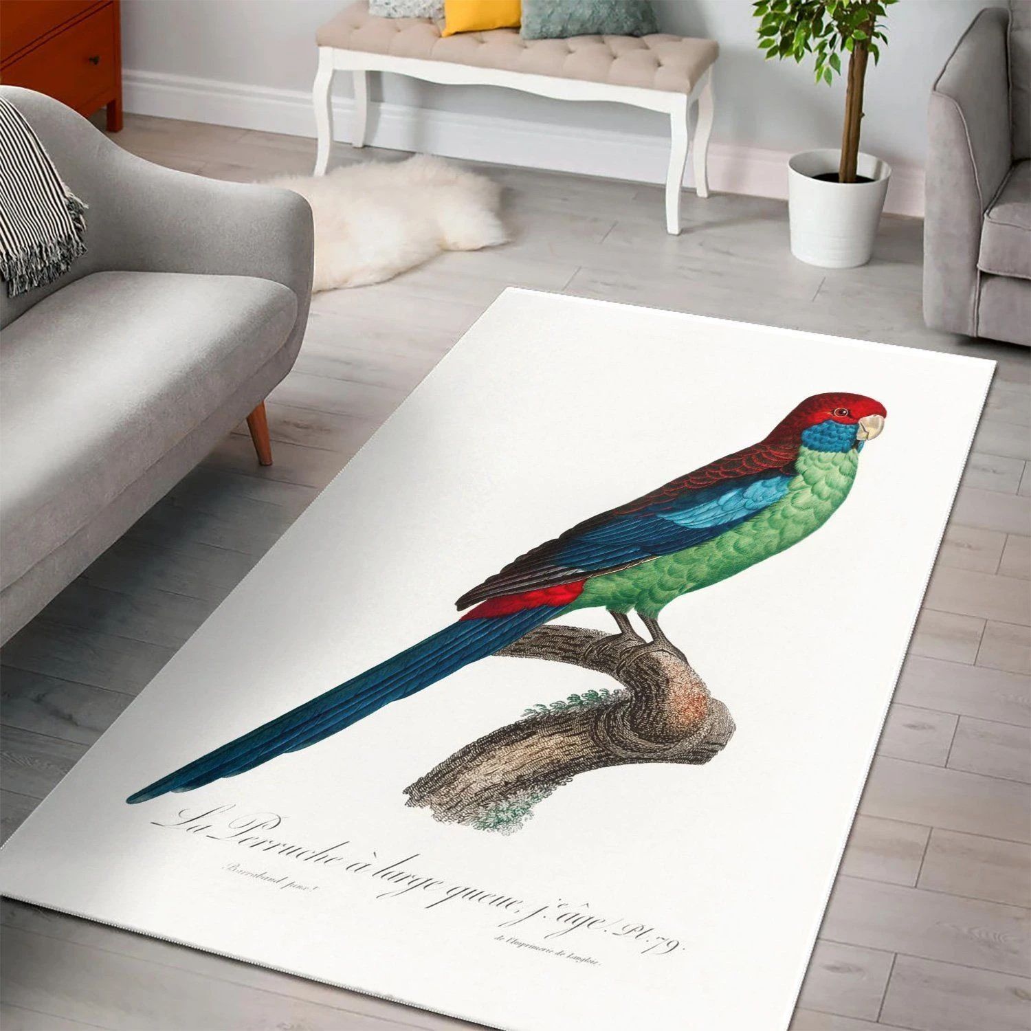 Broad Tailed Parrot  Carpet Living Room, Room Decor, Floor Decor Home Decor - Indoor Outdoor Rugs