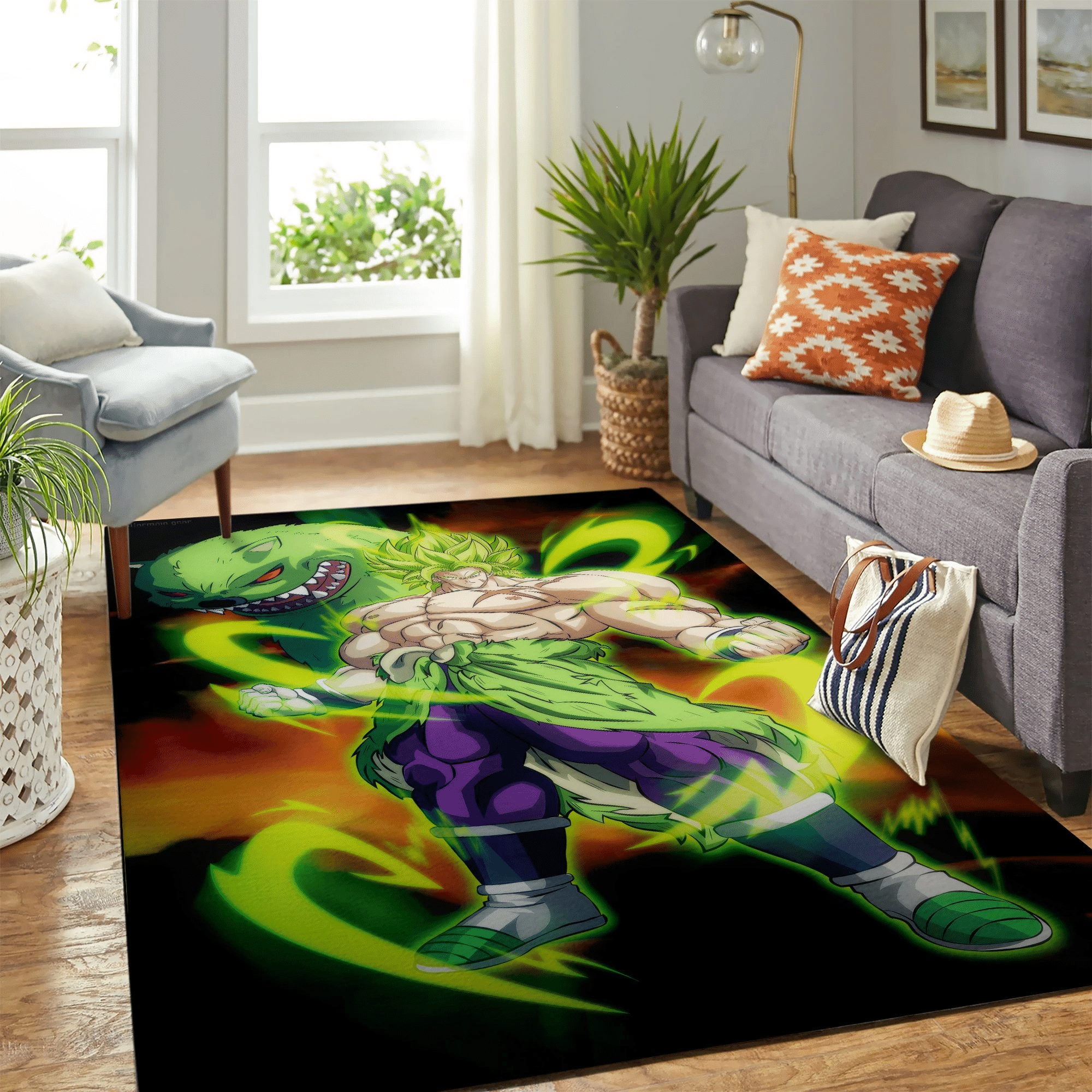 Broly And Pet Carpet Area Rug Chrismas Gift - Indoor Outdoor Rugs