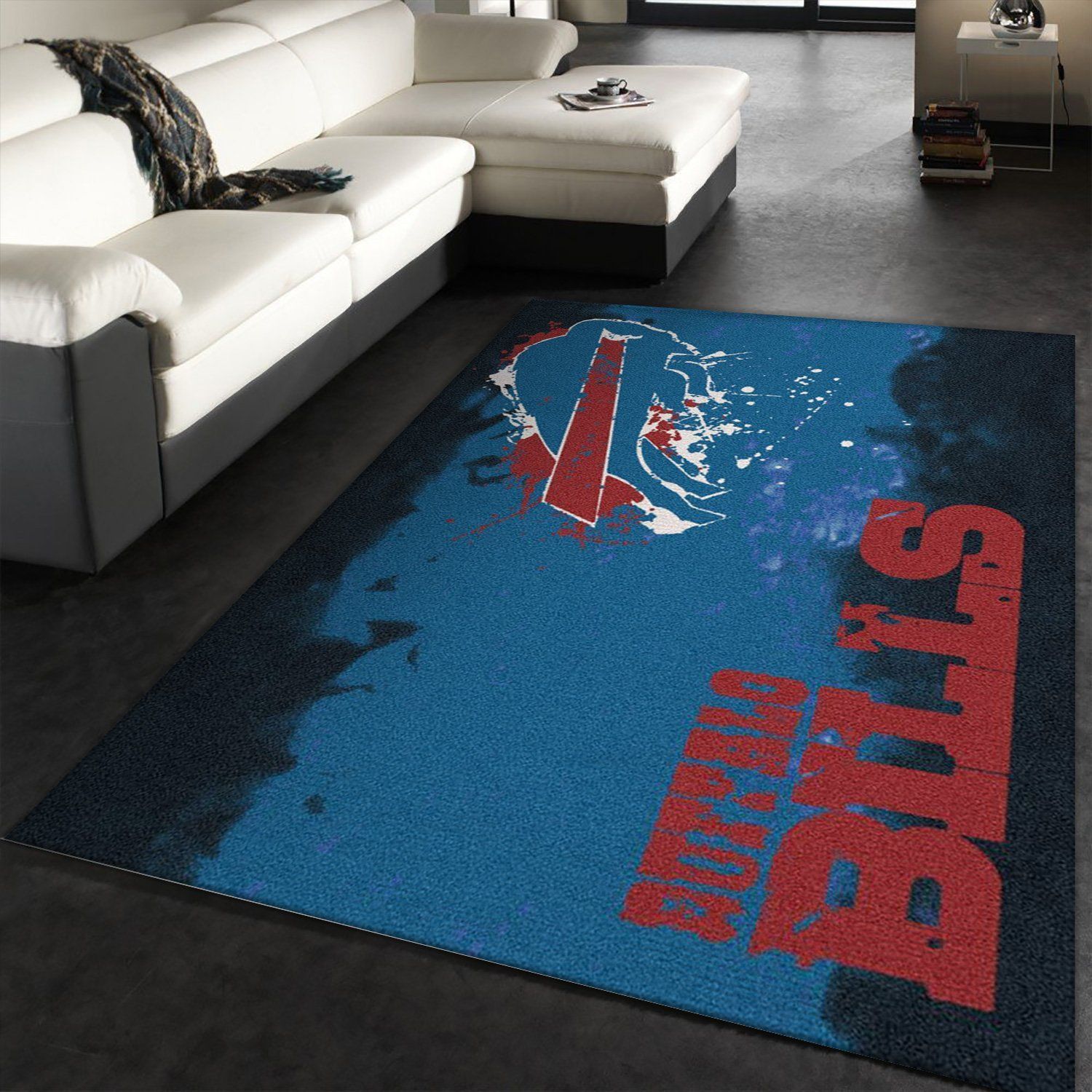 Buffalo Bills Fade Rug Nfl Team Area Rug Carpet, Bedroom Rug, Family Gift US Decor - Indoor Outdoor Rugs