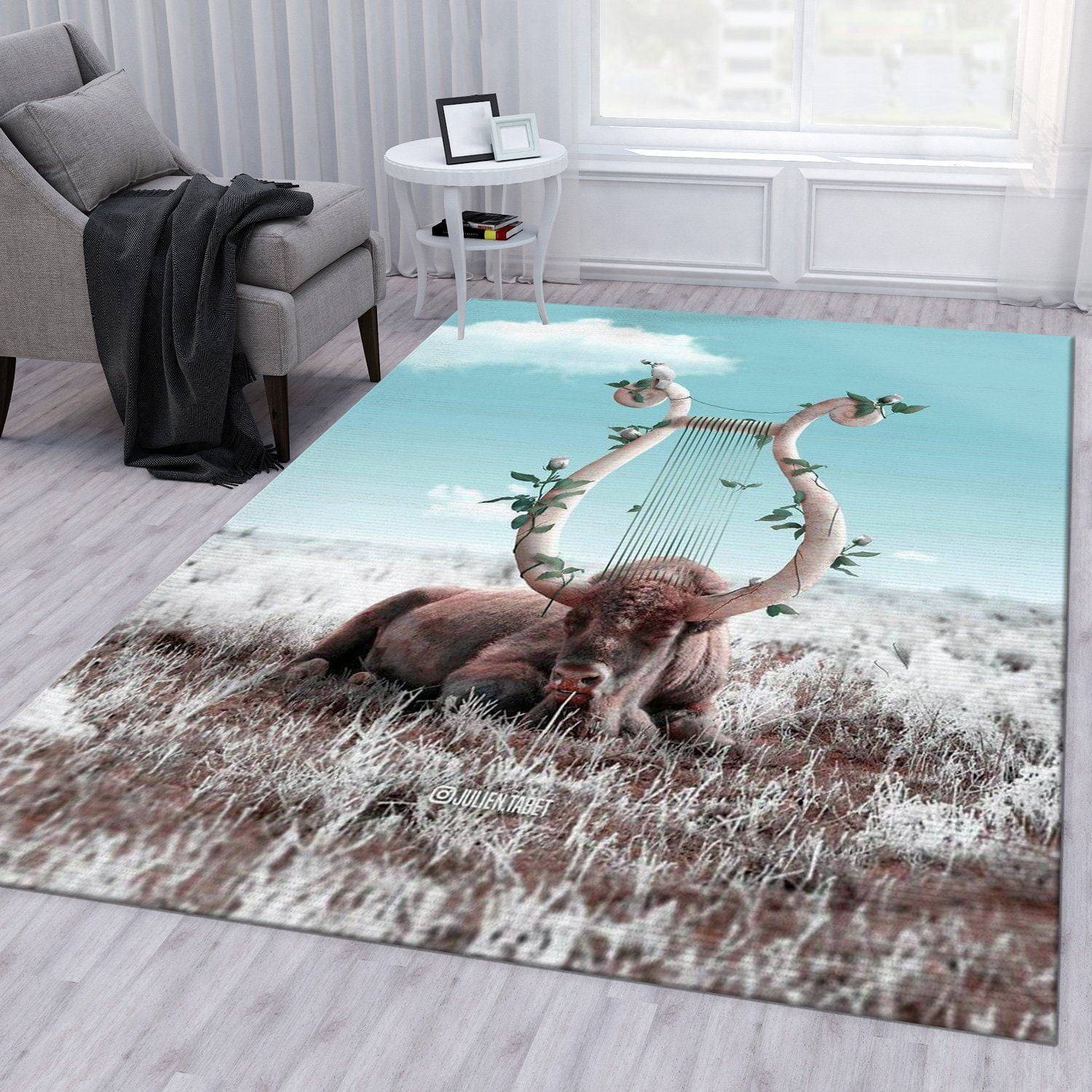 Bull Area Rug Living Room Rug Christmas Gift US Decor - Indoor Outdoor Rugs