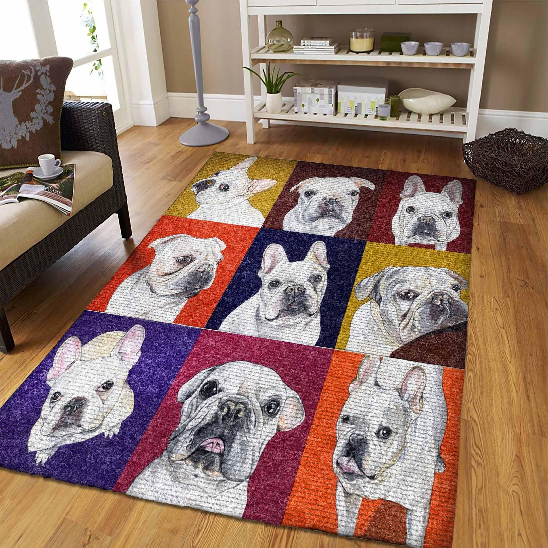 Bull Dog Rug Chrismas Gift - Indoor Outdoor Rugs