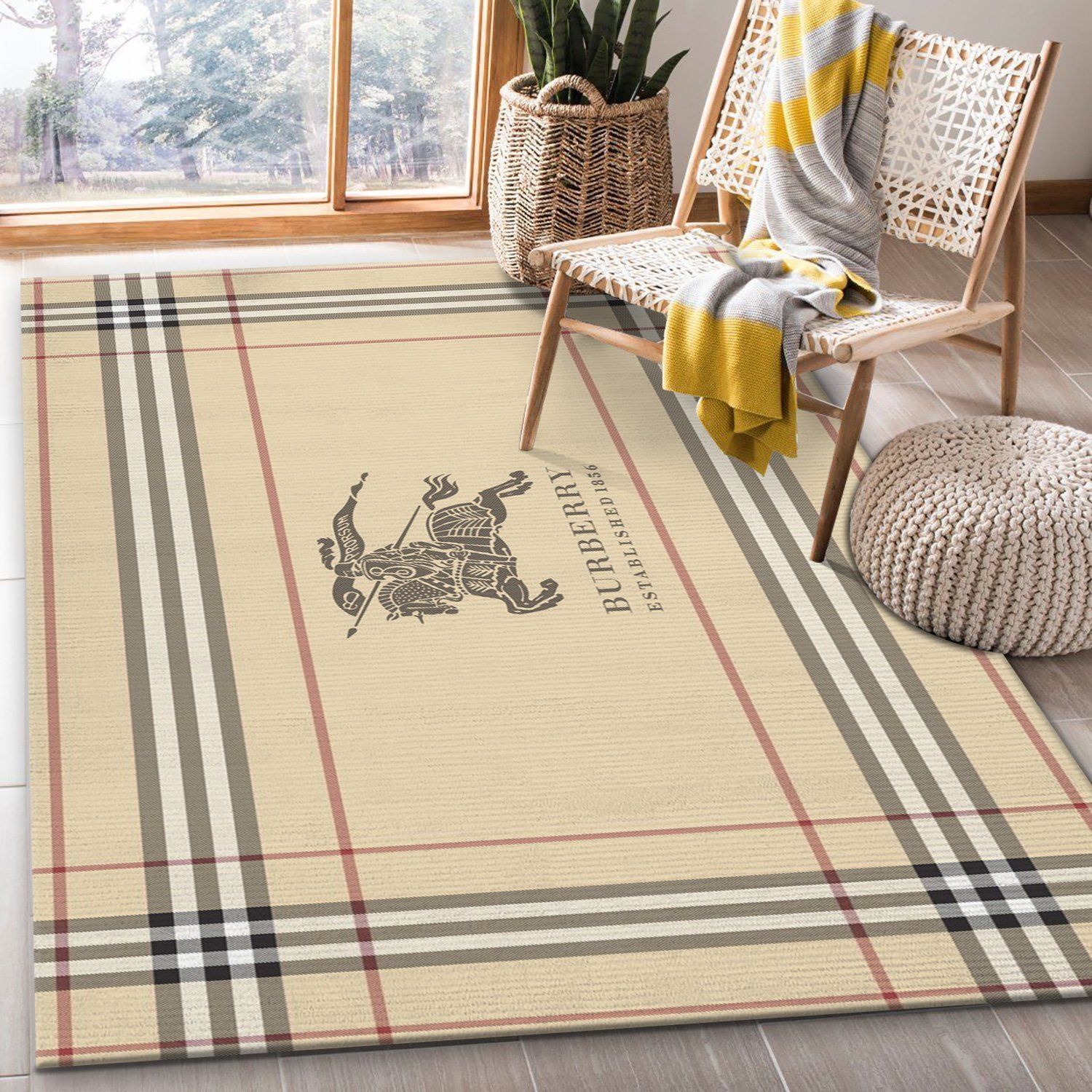 Burberry Ver2 Area Rug For Christmas Bedroom Rug Home US Decor - Indoor Outdoor Rugs