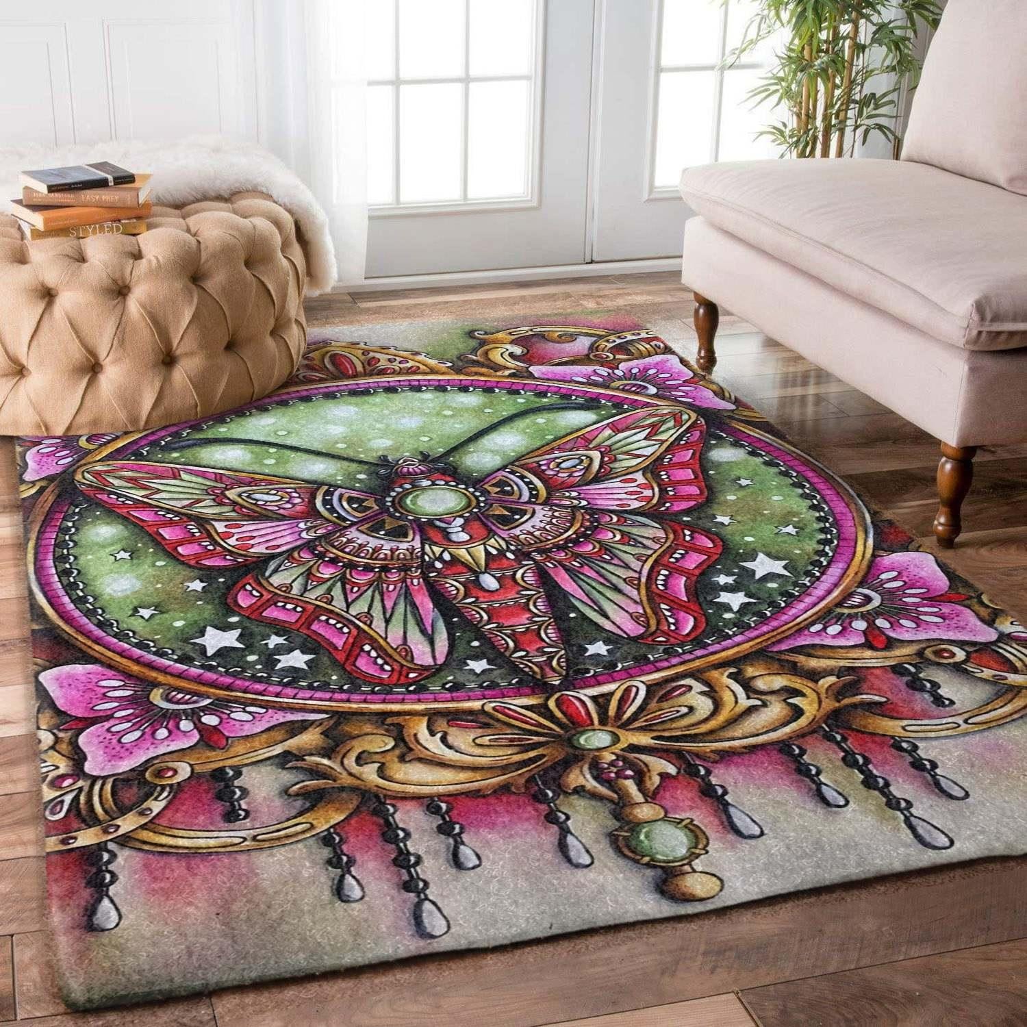 Butterfly Rug Chrismas Gift - Indoor Outdoor Rugs