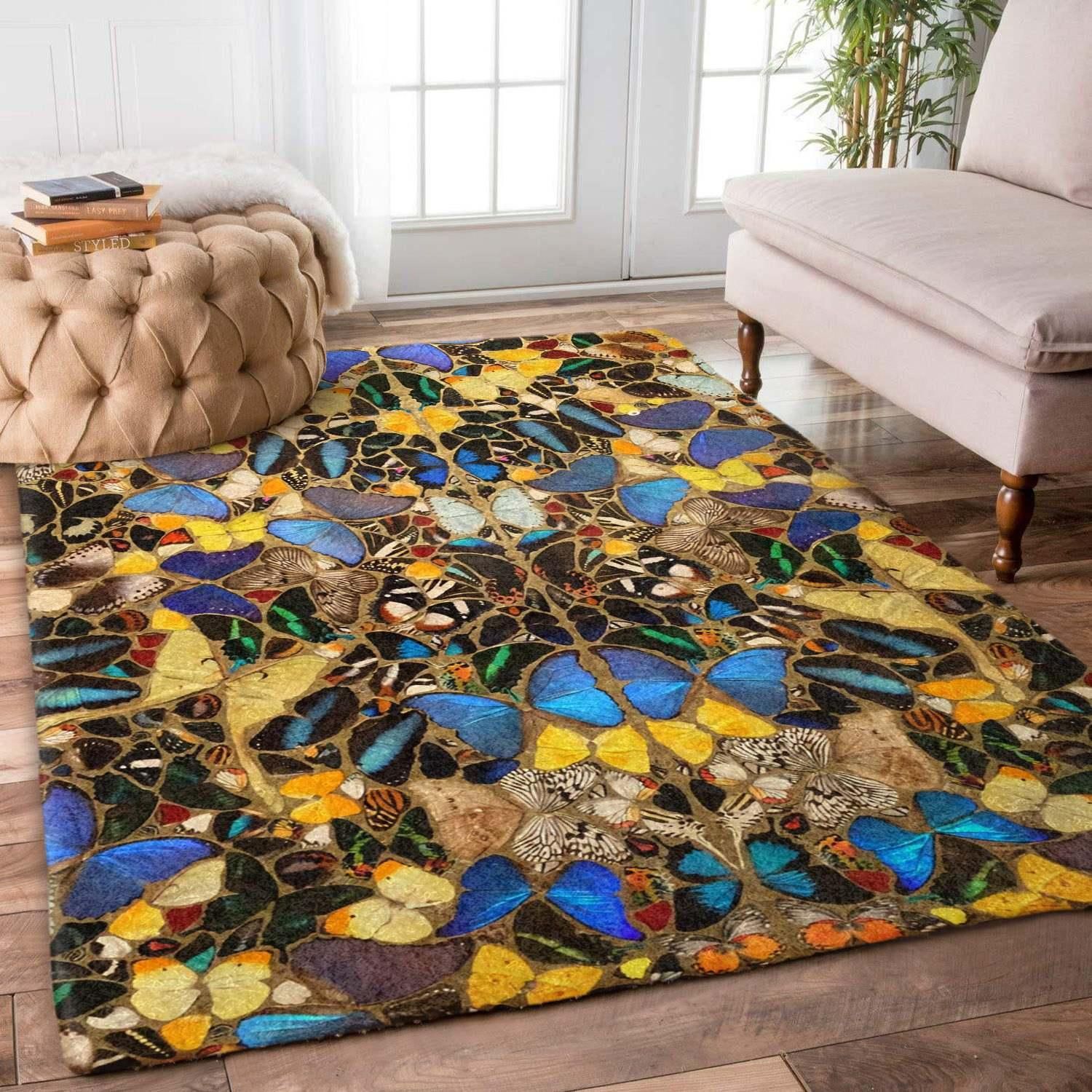 Butterfly Rug Chrismas Gift - Indoor Outdoor Rugs