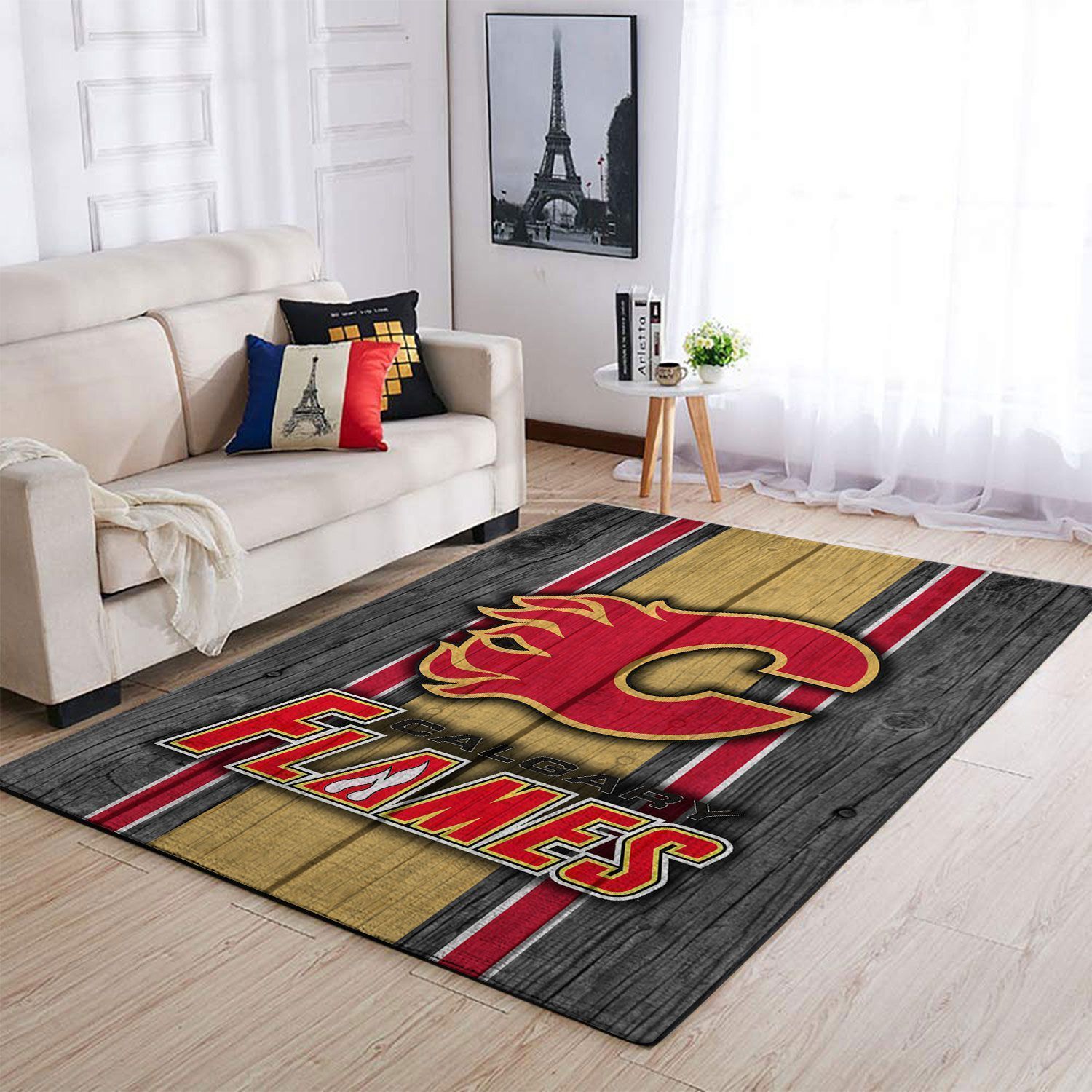 Calgary Flames Nhl Team Logo Style Nice Gift Home Decor Rectangle Area Rug - Indoor Outdoor Rugs