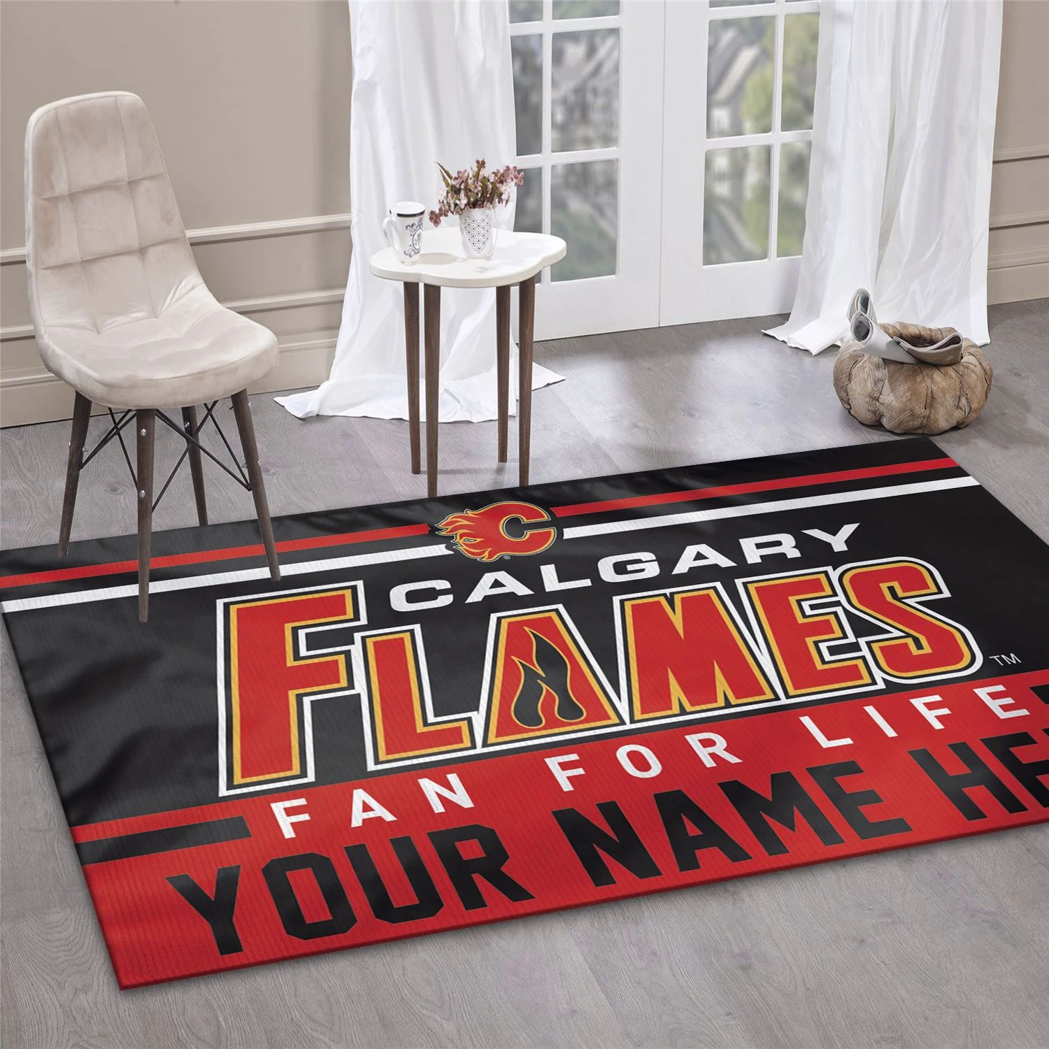 Calgary Flames Personal NHL Area Rug Carpet, Sport Living Room Rug - Home Decor - Indoor Outdoor Rugs