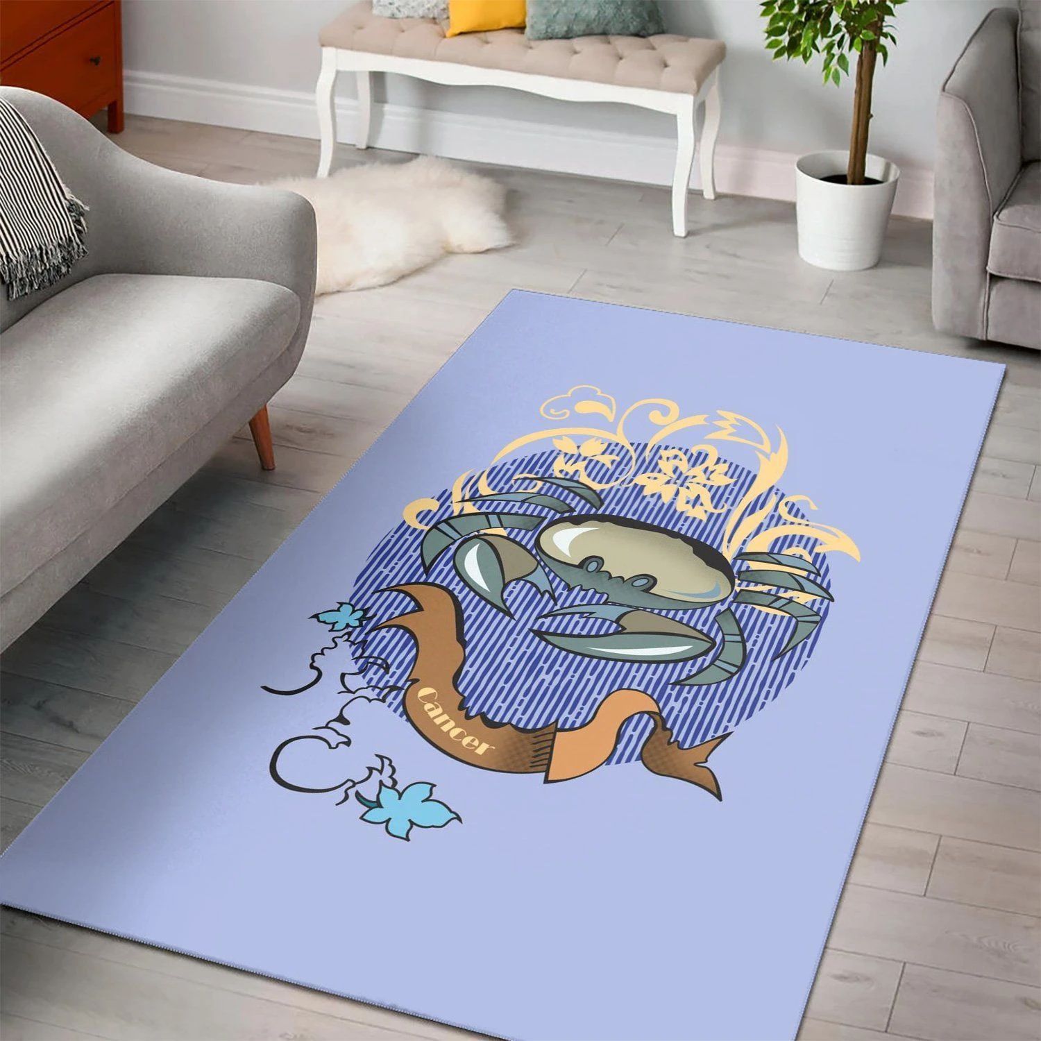 Cancer Zodiac In Tattoo  Carpet Living Room