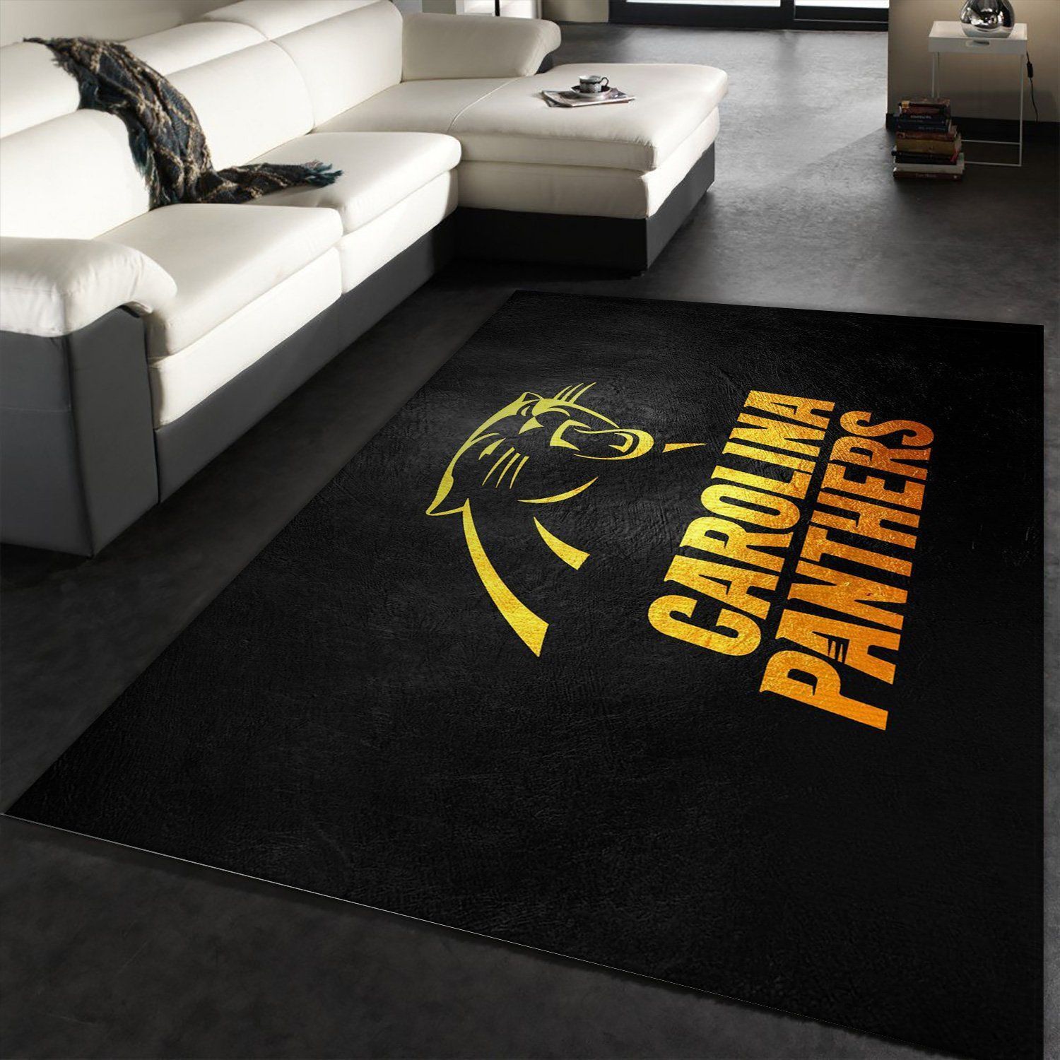 Carolina Panthers Gold NFL Area Rug Carpet