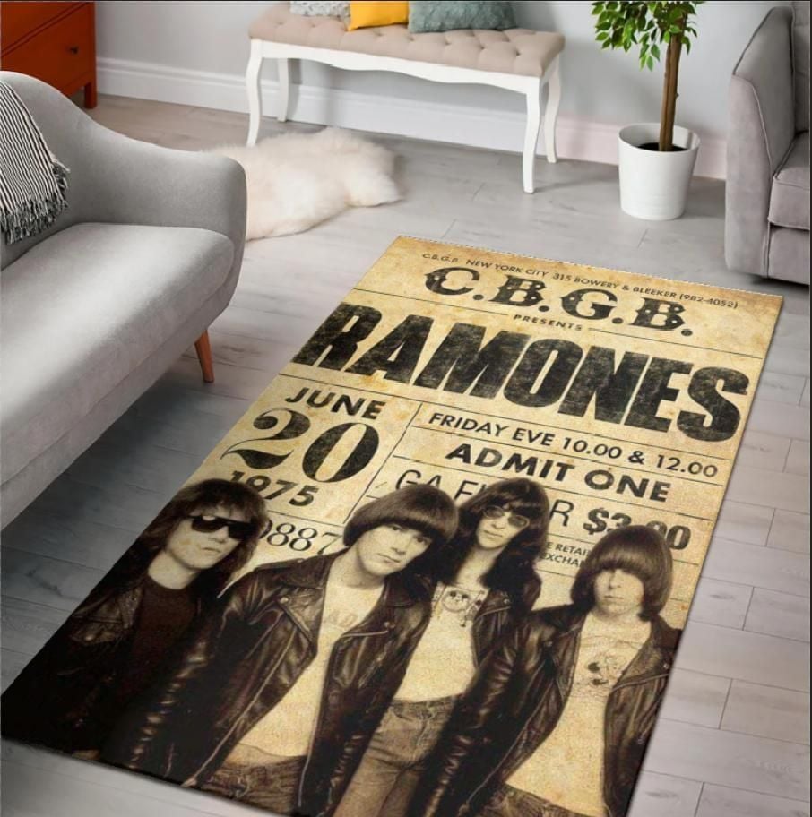 Cbgb Ramones Poster Area Rug Rugs For Living Room Rug Home Decor - Indoor Outdoor Rugs