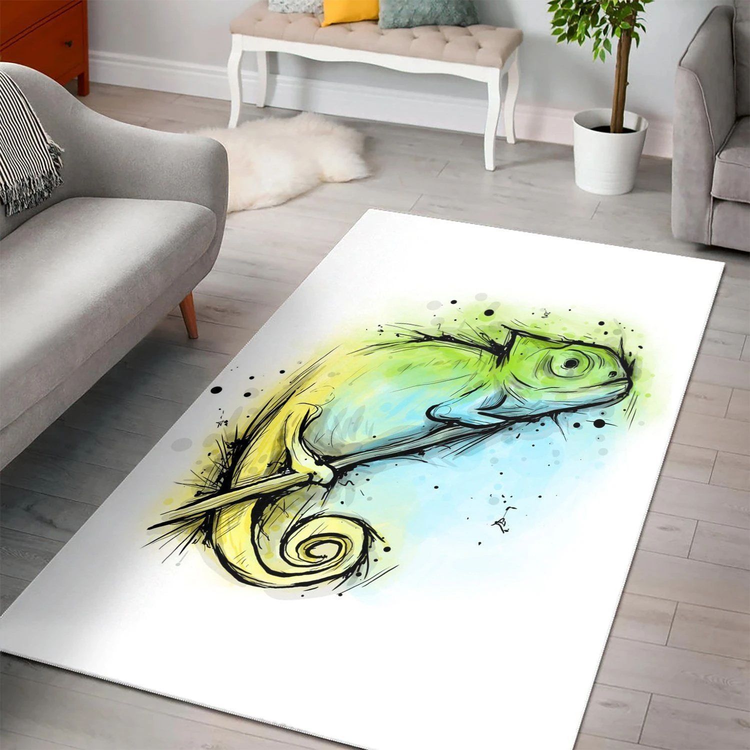 Chameleon Ink  Living Room Area Rug