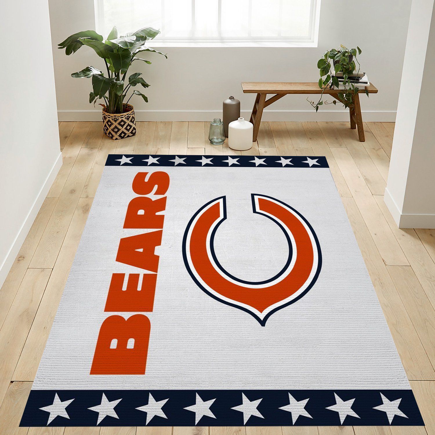 Chicago Bears Banner Nfl Logo Area Rug For Gift Living Room Rug US Gift Decor - Indoor Outdoor Rugs