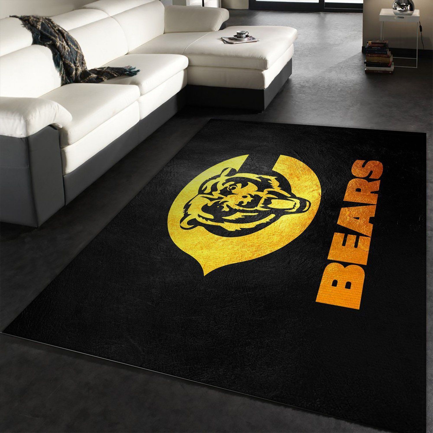 Chicago Bears Gold NFL Team Logos Area Rug