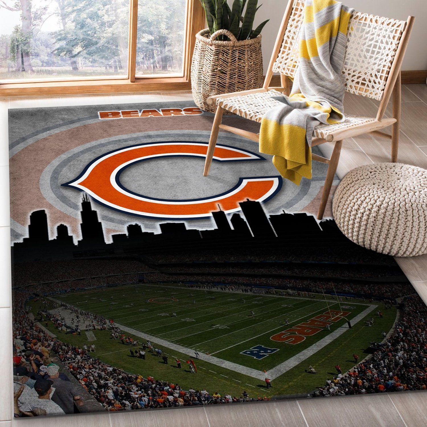 Chicago Bears NFL Rug Living Room Rug Home US Decor - Indoor Outdoor Rugs