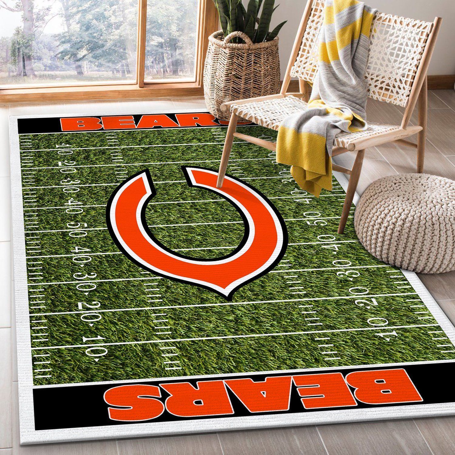 Chicago Bears Nfl Rug Room Carpet Sport Custom Area Floor Home Decor V5 - Indoor Outdoor Rugs