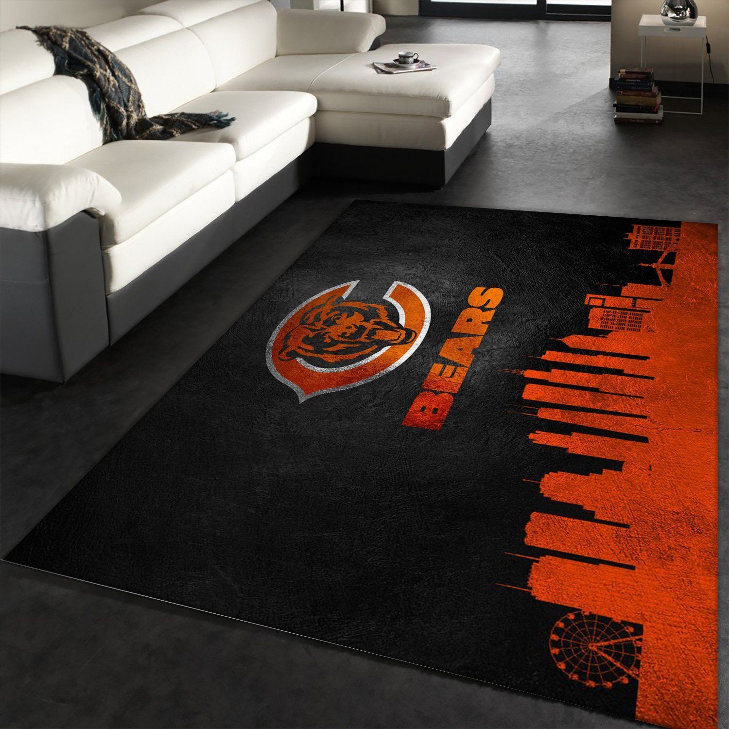 Chicago Bears Skyline NFL Area Rug Carpet