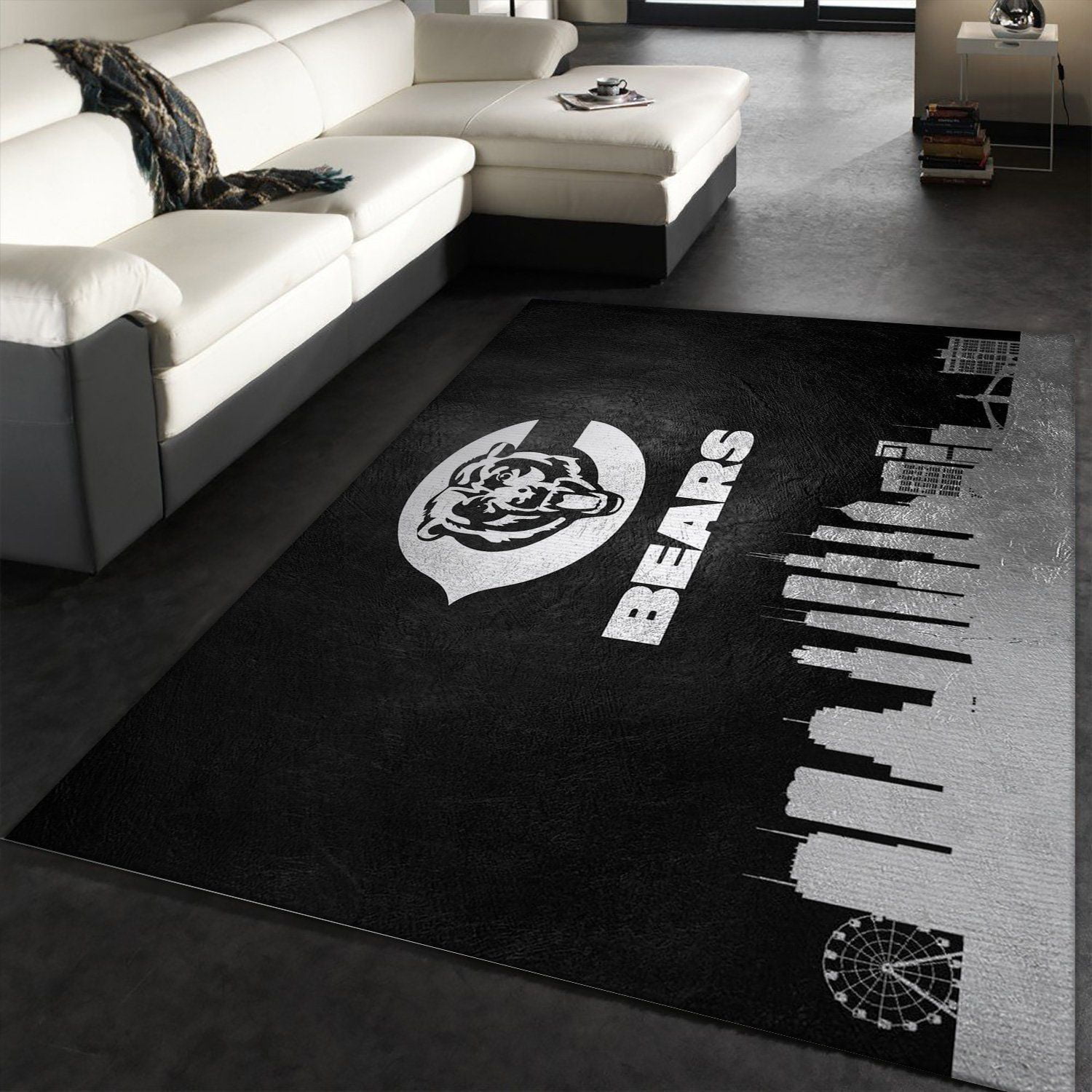 Chicago Bears Skyline NFL Team Logos Area Rug