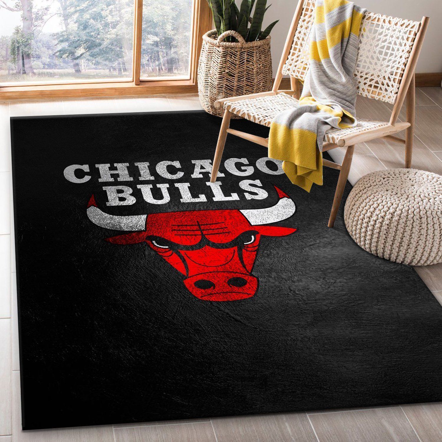 Chicago Bulls Area Rug, Living room and bedroom Rug, US Gift Decor - Indoor Outdoor Rugs 