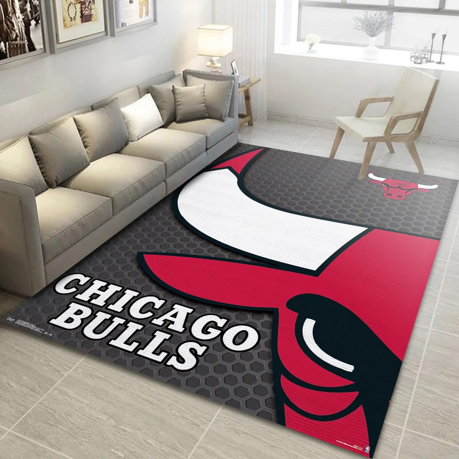 Chicago Bulls NBA Area Rug, Living Room Rug - Room Decor - Indoor Outdoor Rugs 