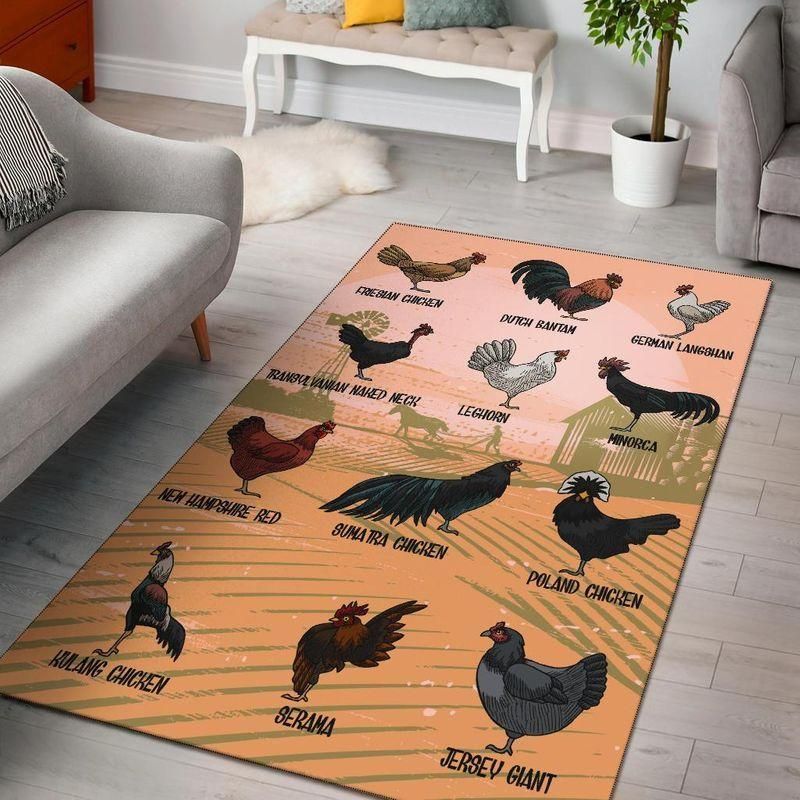 Chicken Chart Area Rug Chrismas Gift - Indoor Outdoor Rugs