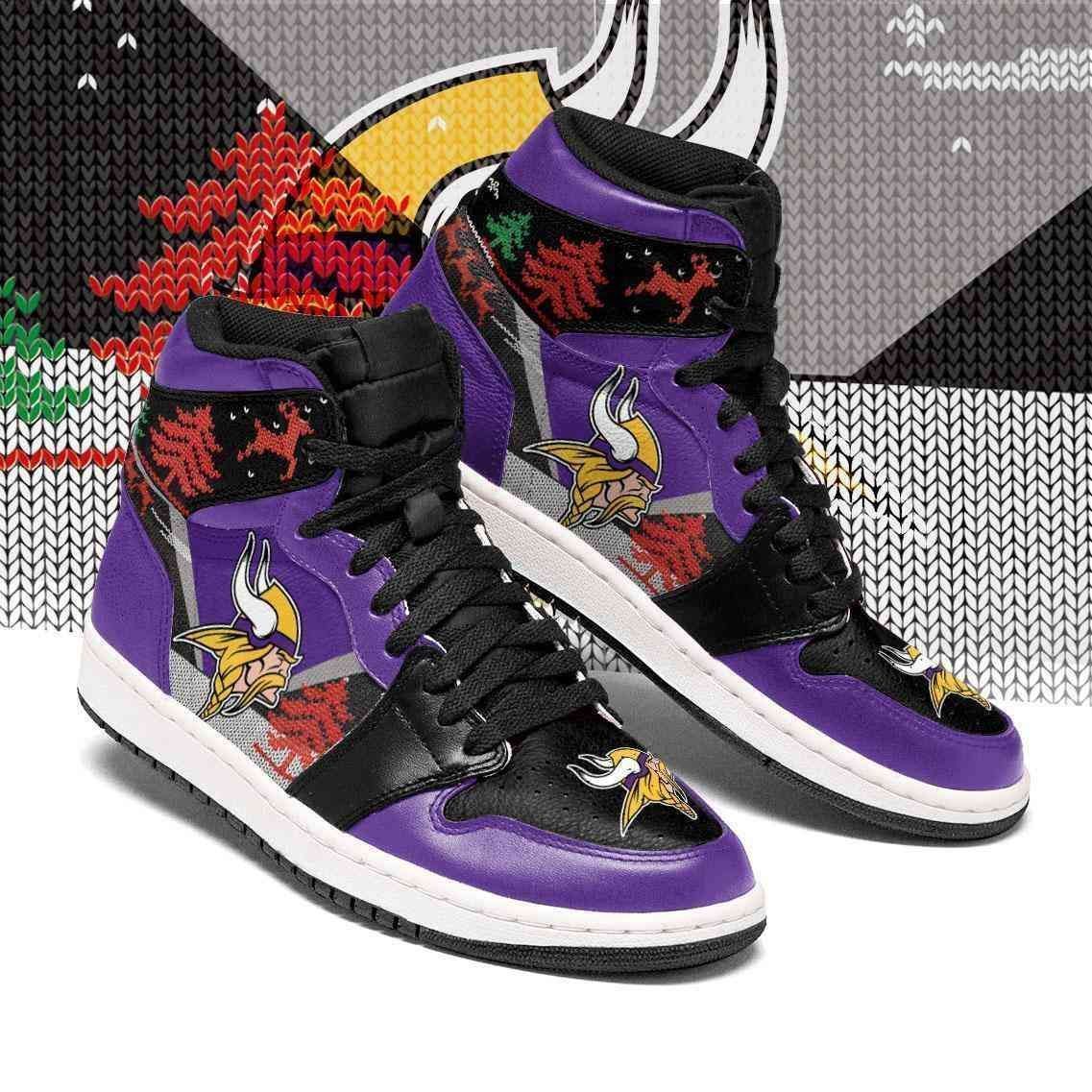 Christmas Minnesota Vikings Nfl Air Jordan 2021 Limited Eachstep Shoes Sport Sneakers