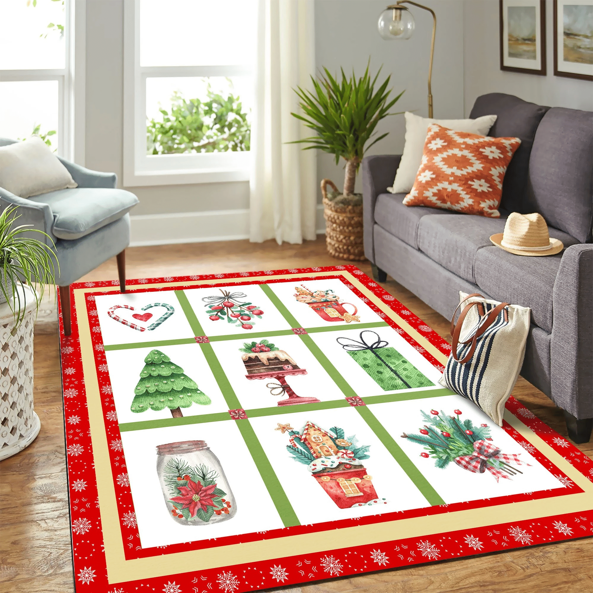 Christmas Mk Carpet Area Rug Chrismas Gift - Indoor Outdoor Rugs