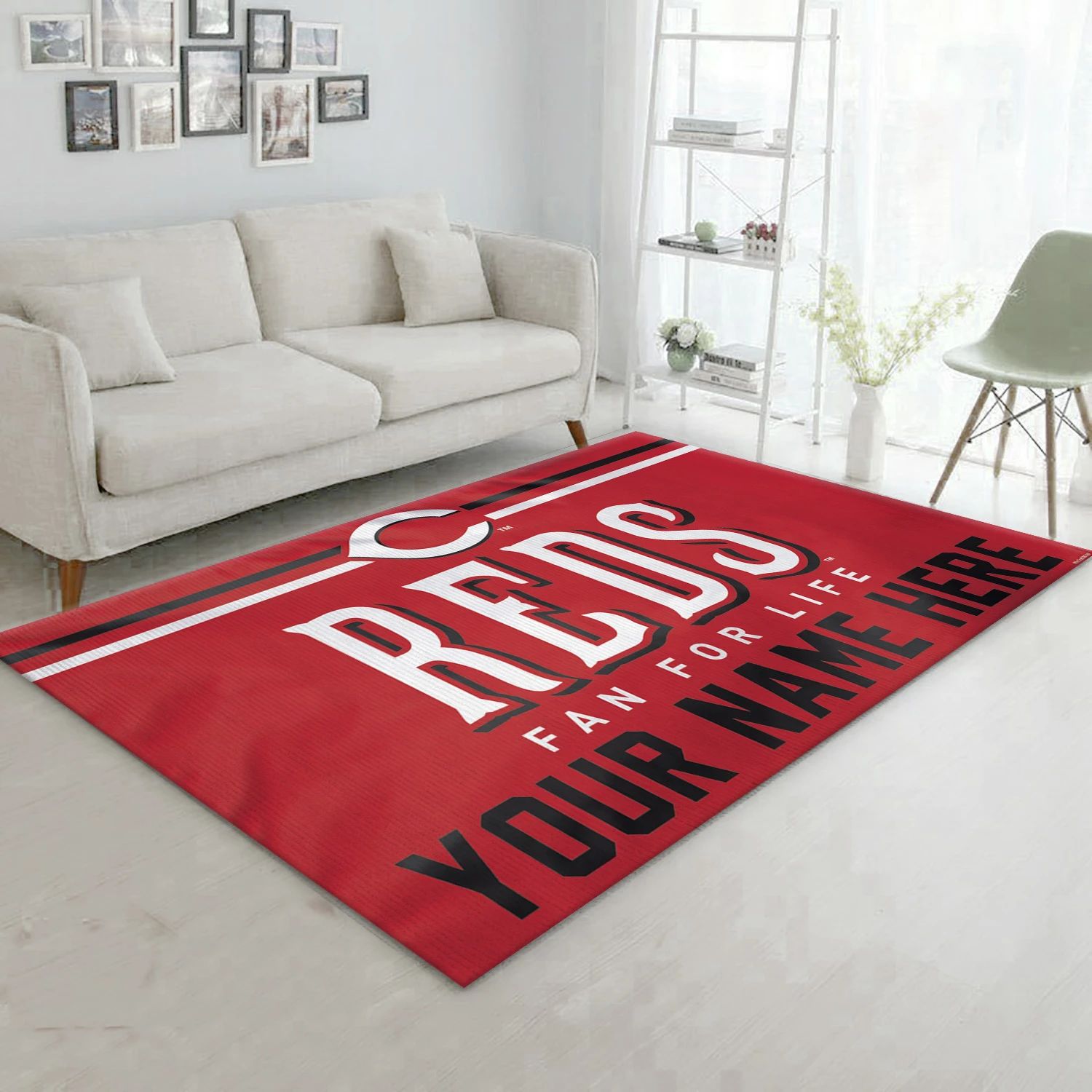 Cincinnati Reds Personalized MLB Team Logos Area Rug, Living Room Rug - US Decor - Indoor Outdoor Rugs