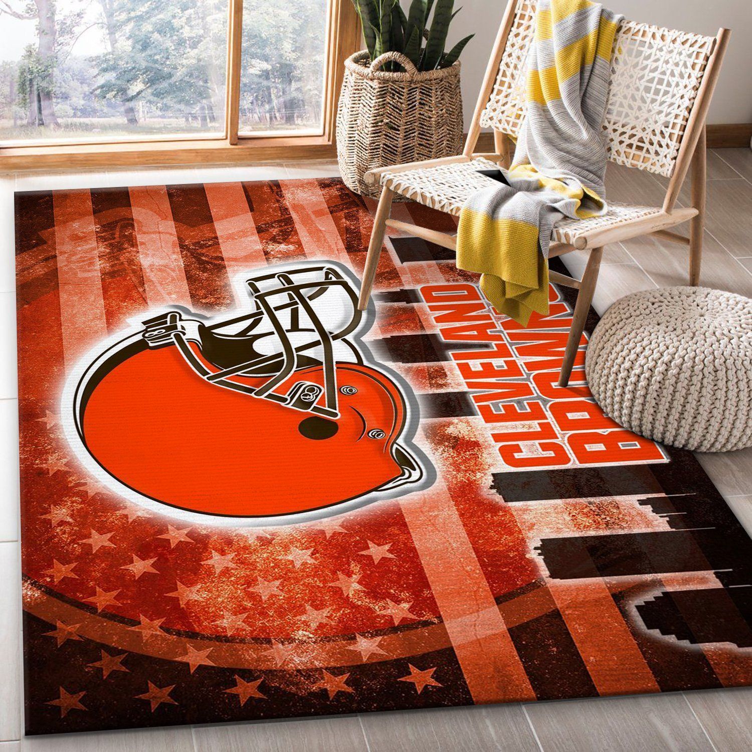 Cleveland Browns NFL Area Rug Living Room Rug Home Decor Floor Decor - Indoor Outdoor Rugs