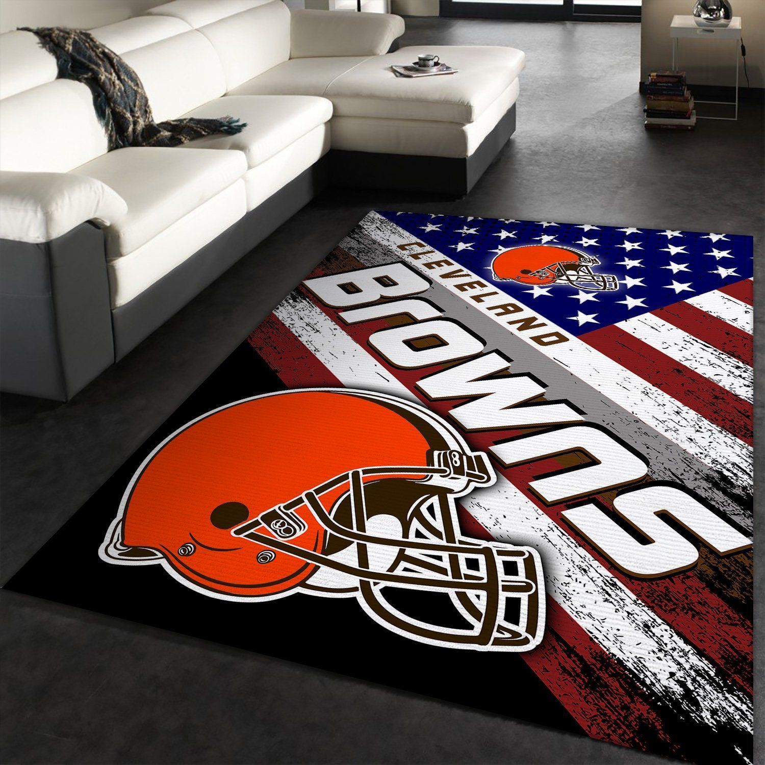 Cleveland Browns NFL Team Logo American Style Nice Gift Home Decor Rectangle Area Rug Rugs For Living Room - Indoor Outdoor Rugs