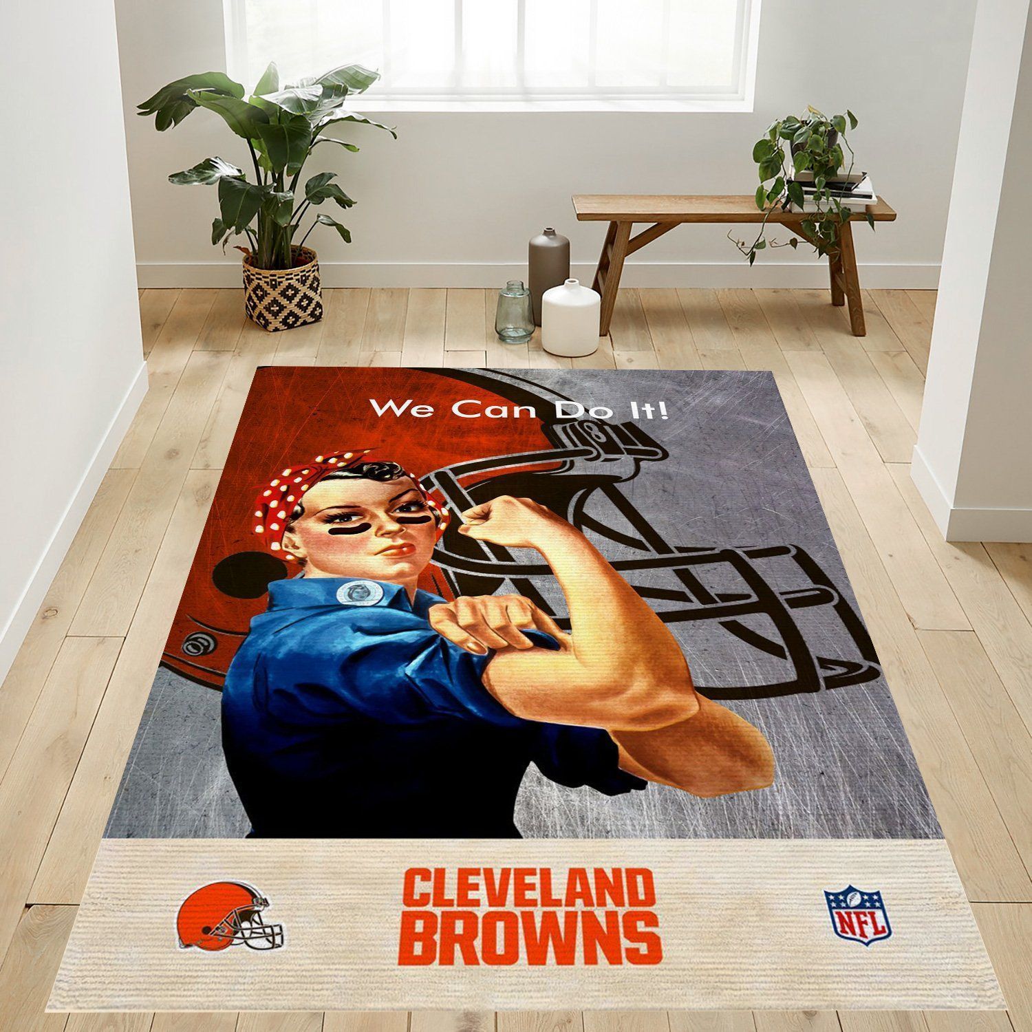 Cleveland Browns Nfl Area Rug Bedroom Rug US Gift Decor - Indoor Outdoor Rugs