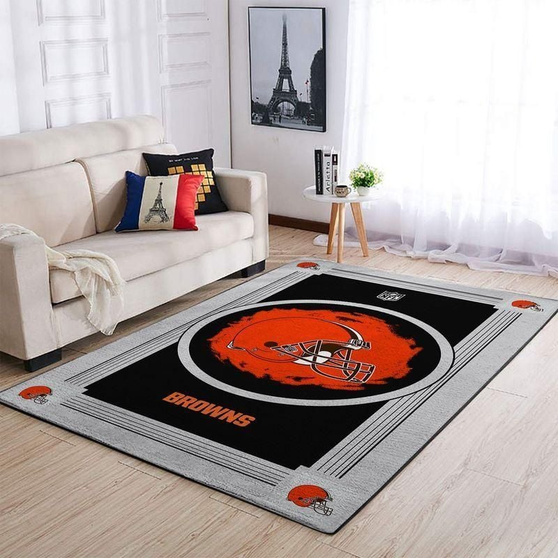 Cleveland Browns Nfl Logo Style Rug Room Carpet Custom Area Floor Home Decor - Indoor Outdoor Rugs