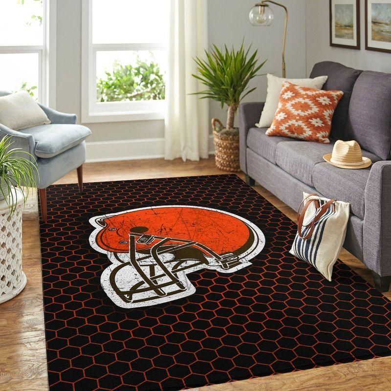 Cleveland Browns Nfl Rug Room Carpet Sport Custom Area Floor Home Decor - Indoor Outdoor Rugs