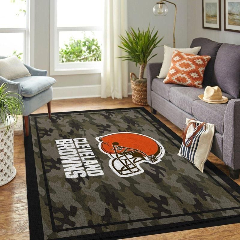 Cleveland Browns Nfl Rug Room Carpet Sport Custom Area Floor Home Decor V4 - Indoor Outdoor Rugs