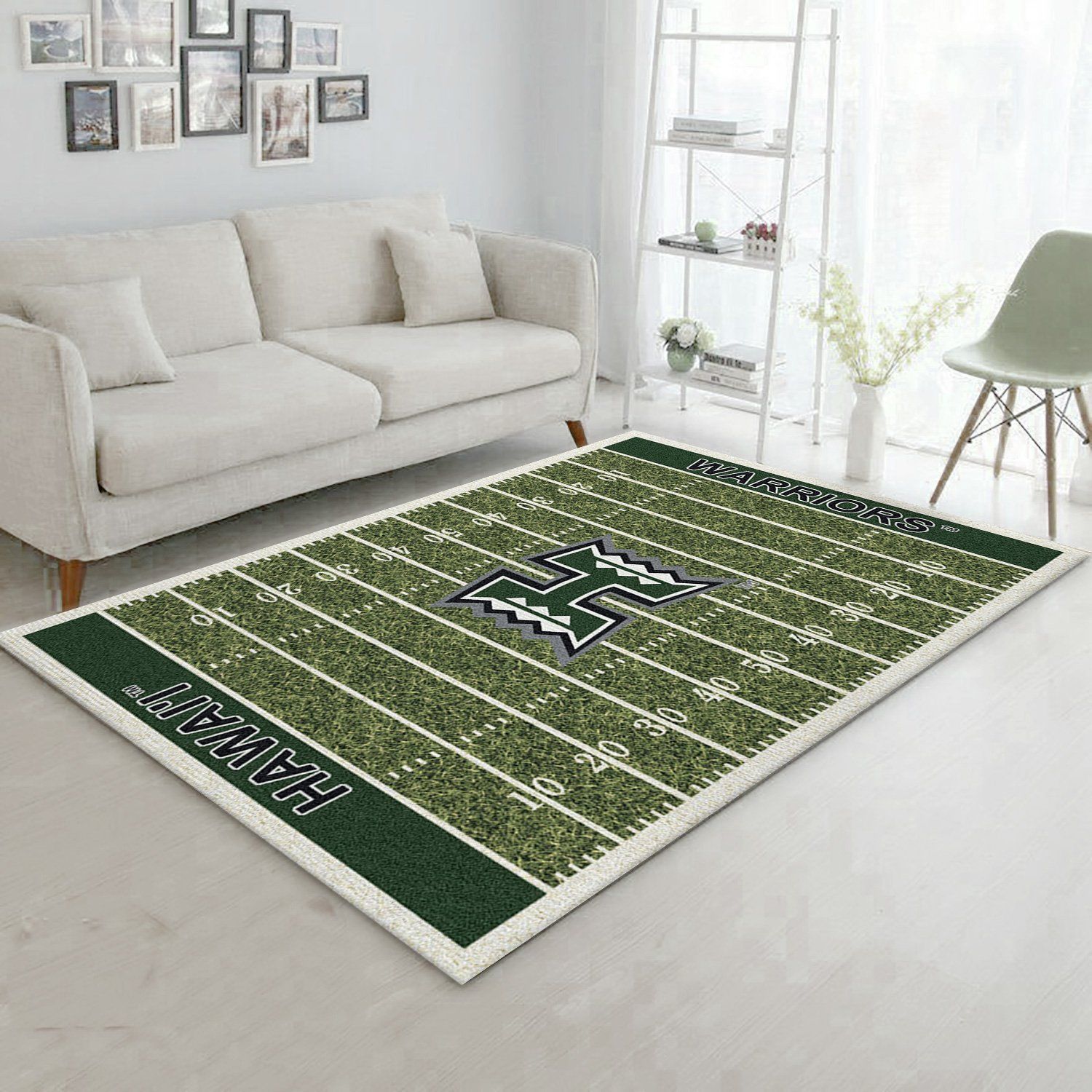 College Hawaii NFL Team Logo Area Rug