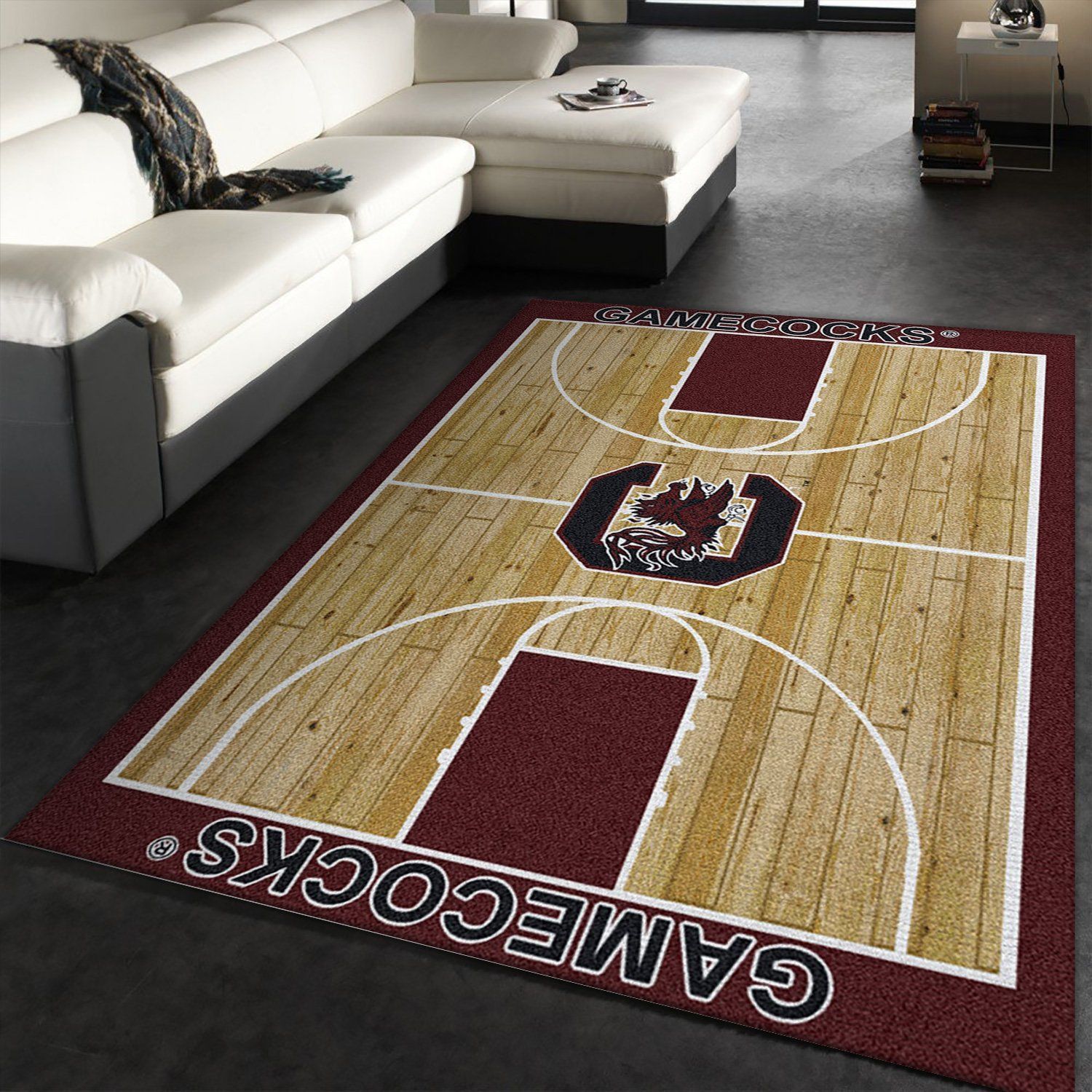 College Home Court South Carolina Basketball Team Logo Area Rug