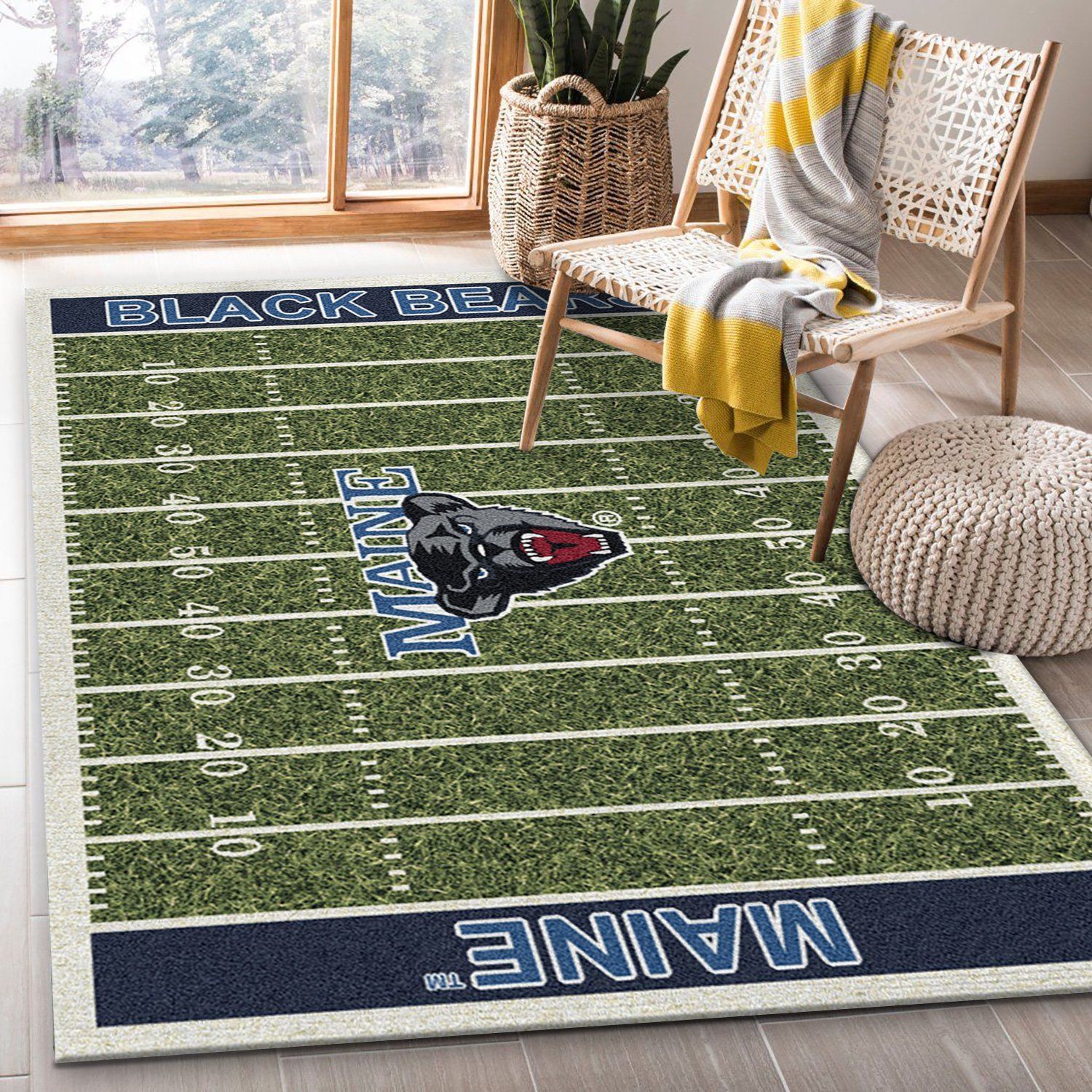 College Maine NFL Team Logo Area Rug