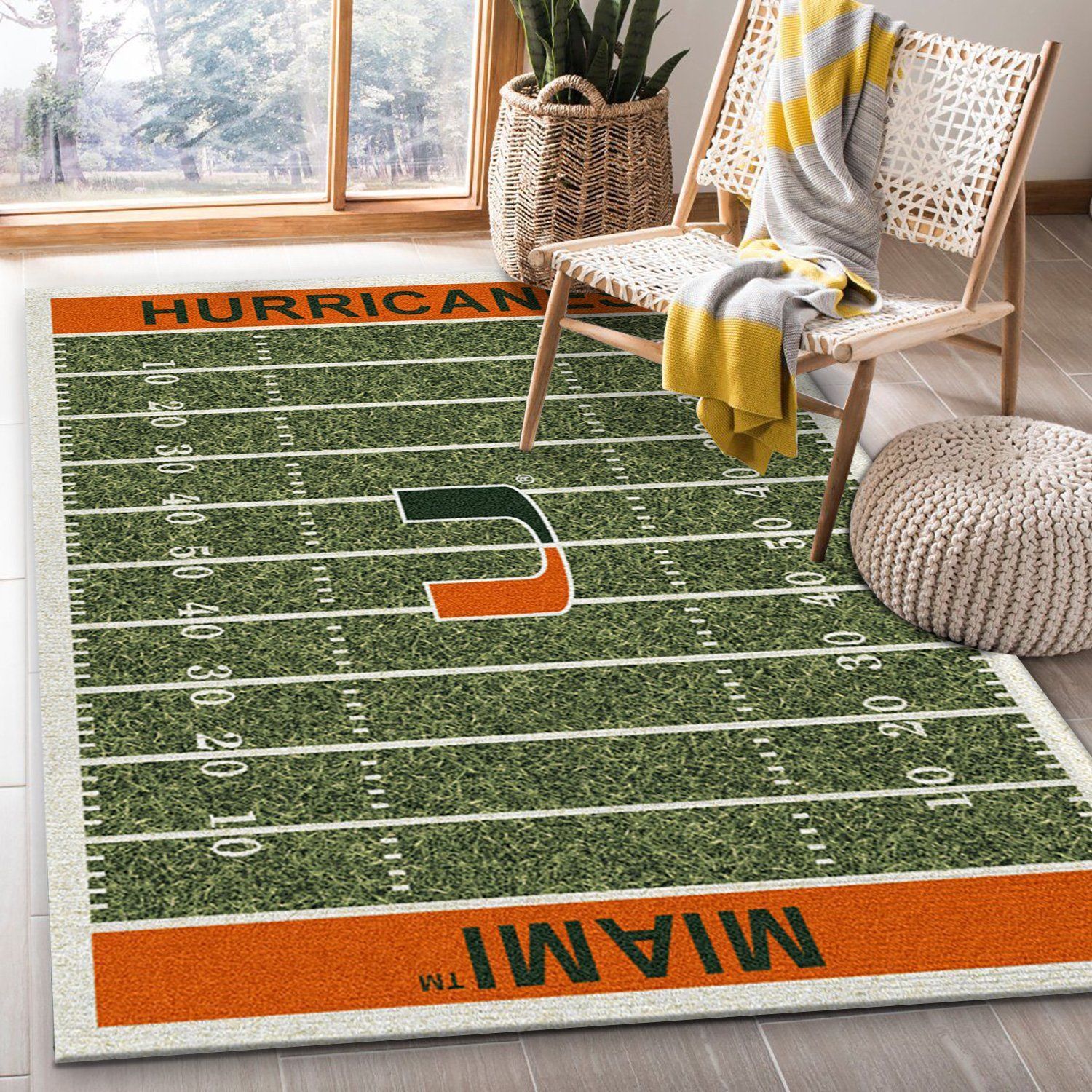 College Miami NFL Team Logo Area Rug