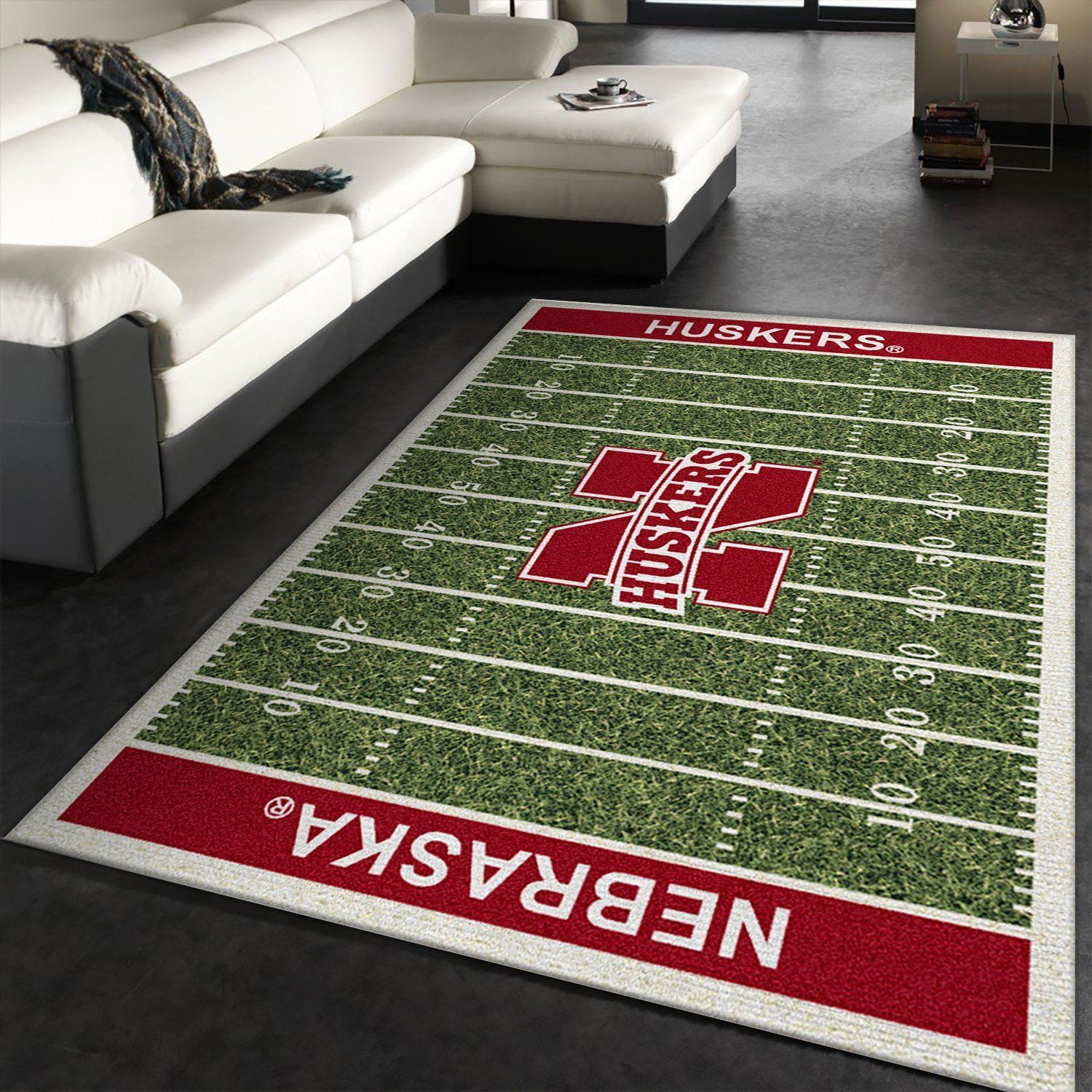 College Nebraska NFL Team Logo Area Rug