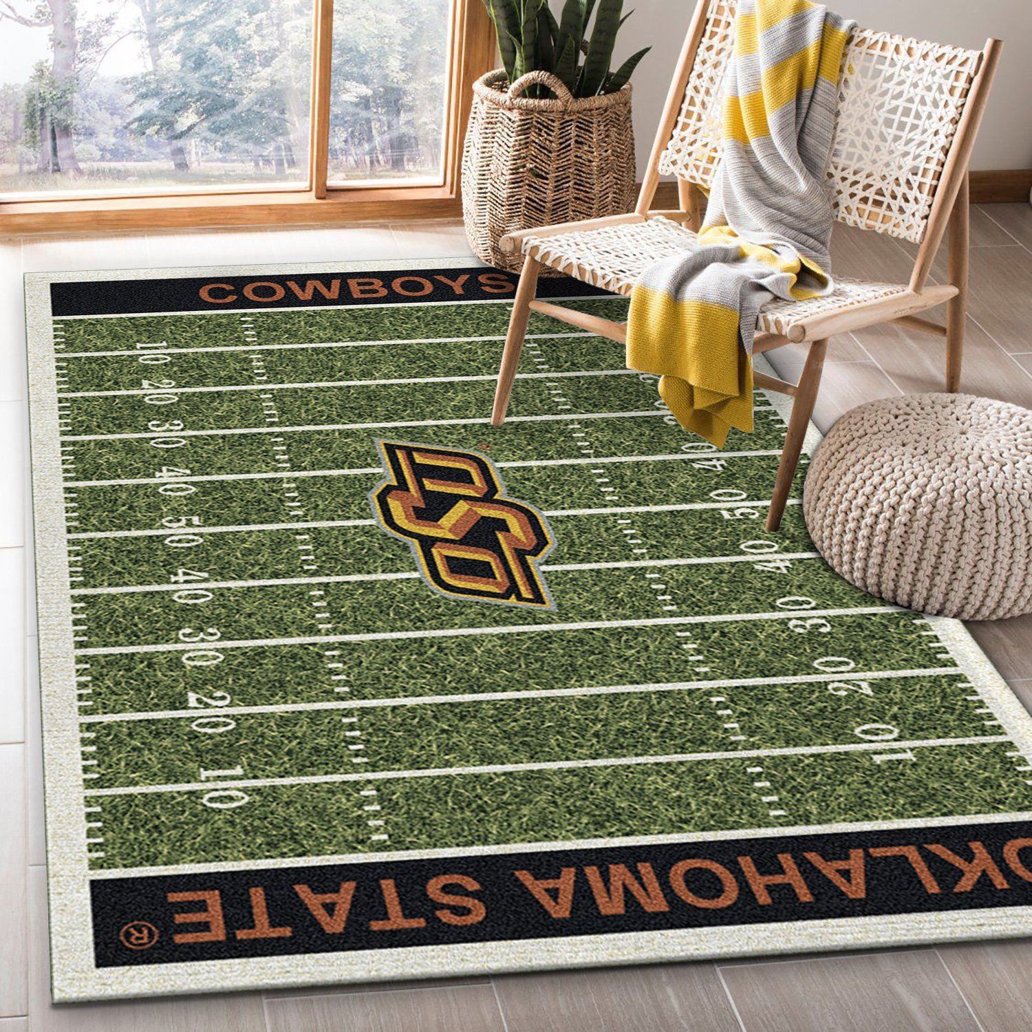 College Oklahoma State NFL Team Logo Area Rug