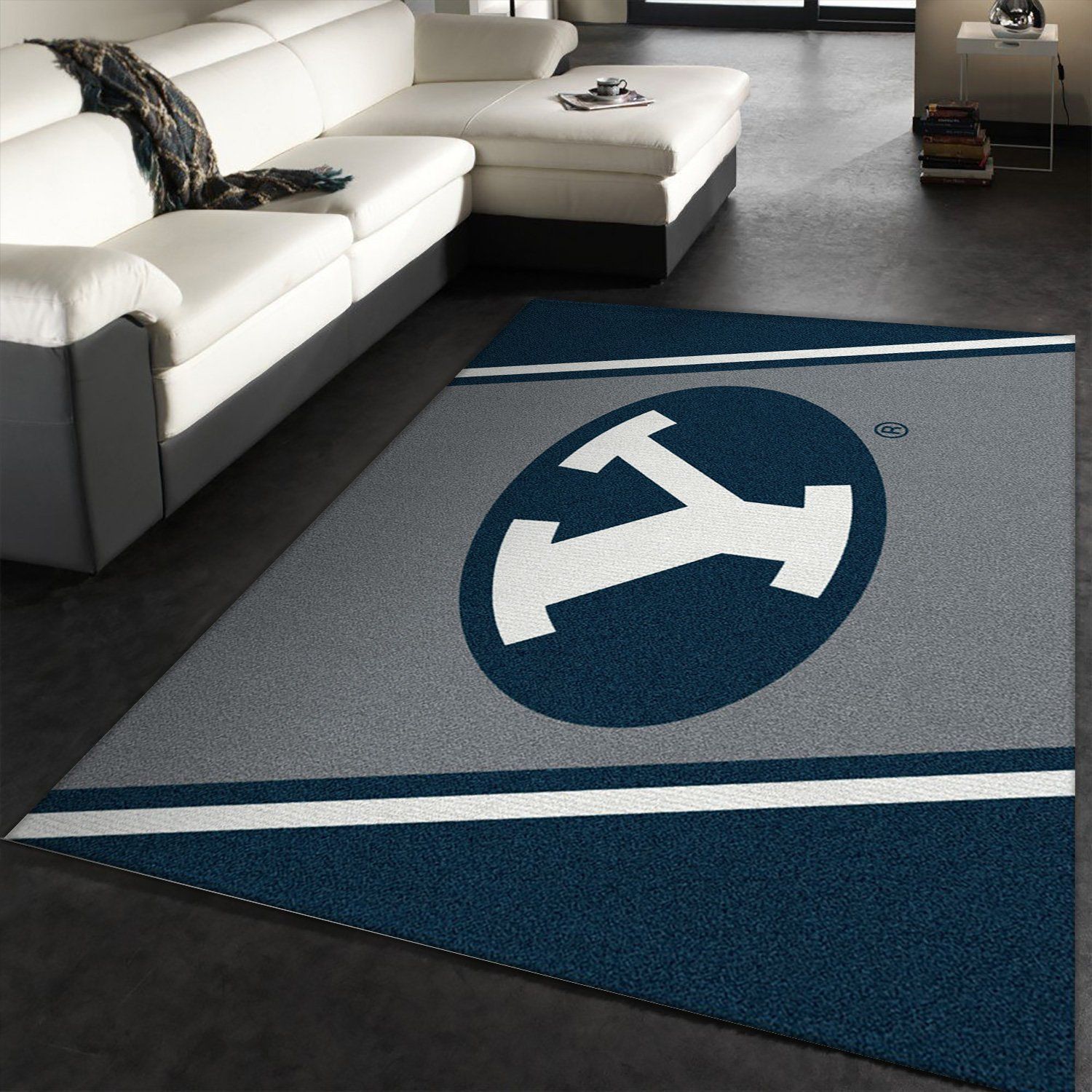 College Spirit Brigham Young Sport Area Rug Carpet Team Logo Family Gift US Decor - Indoor Outdoor Rugs