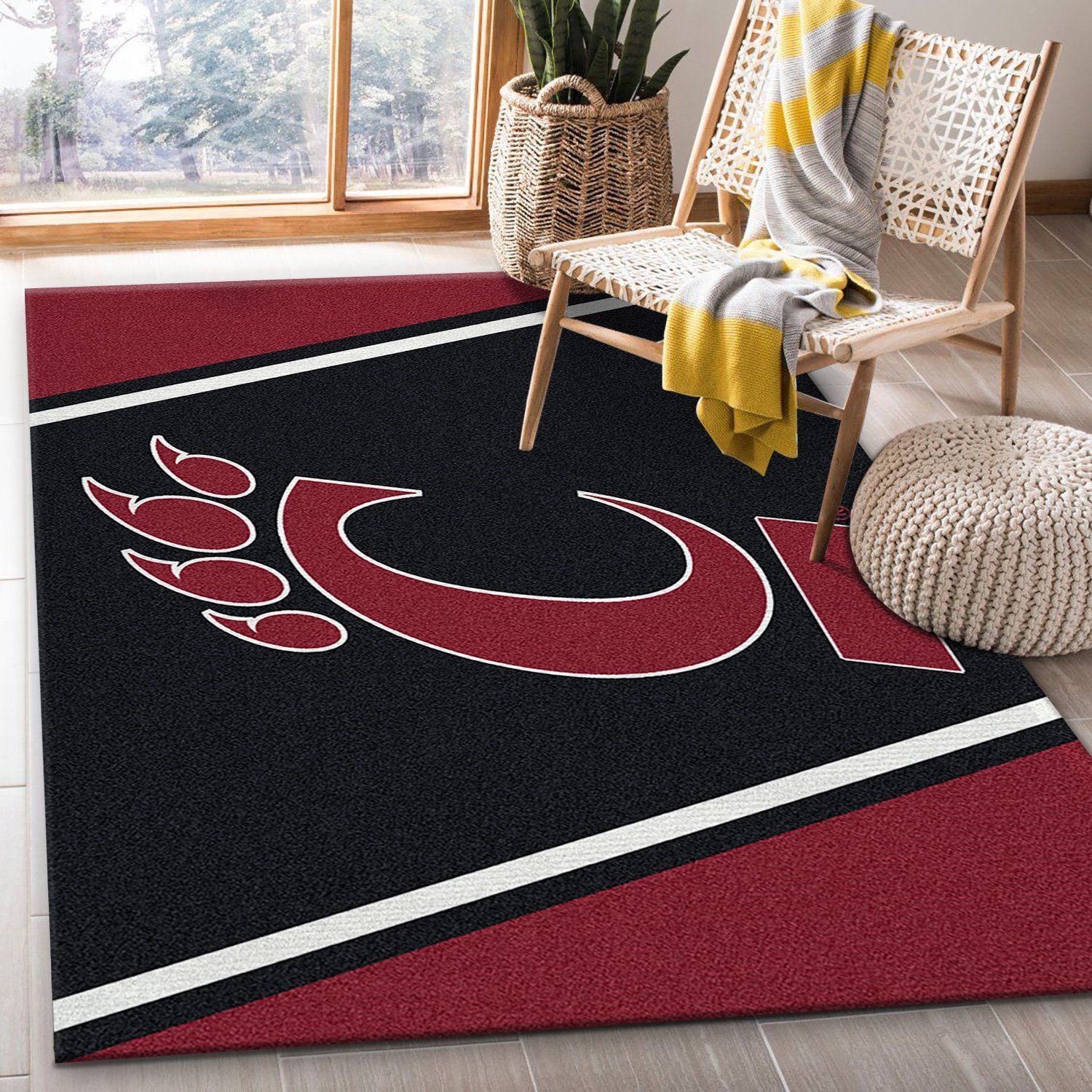 College Spirit Cincinnati Sport Area Rug For Christmas Team Logo Home Decor Floor Decor - Indoor Outdoor Rugs