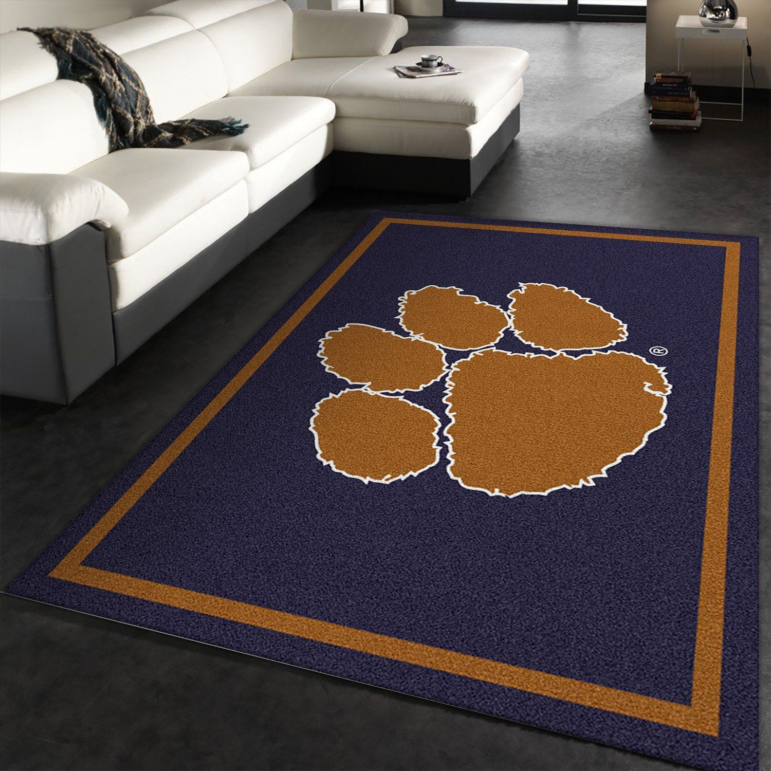 College Spirit Clemson Sport Area Rug Team Logo Home Decor Floor Decor - Indoor Outdoor Rugs