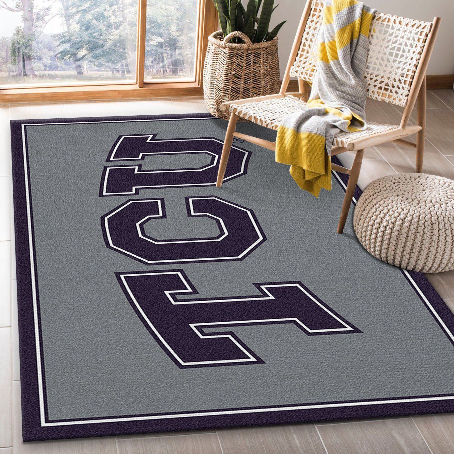 College Spirit Texas Christian Sport Area Rug For Christmas Team Logo Family Gift US Decor - Indoor Outdoor Rugs
