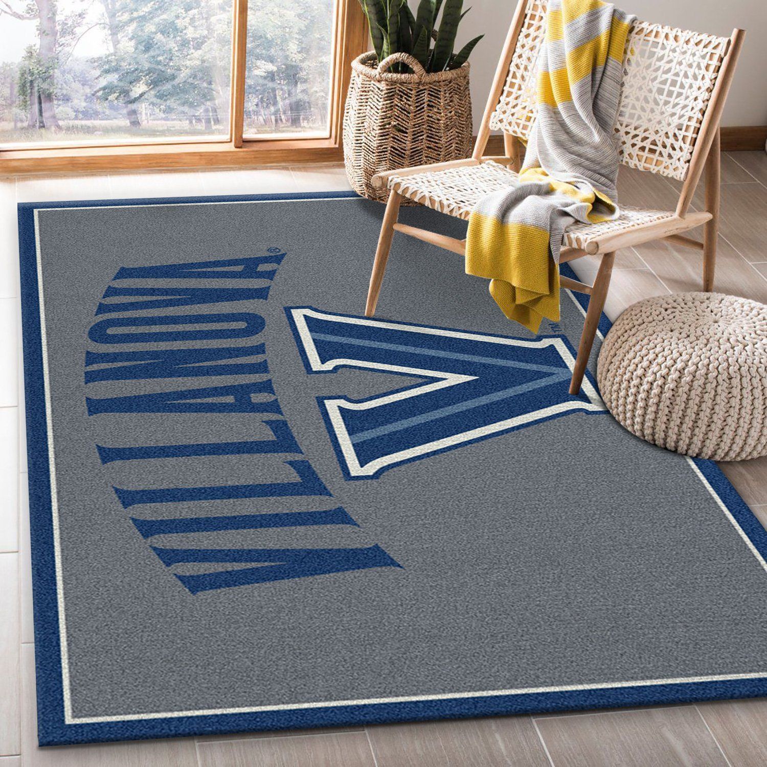 College Spirit Villanova Sport Area Rug Carpet Team Logo Family Gift US Decor - Indoor Outdoor Rugs