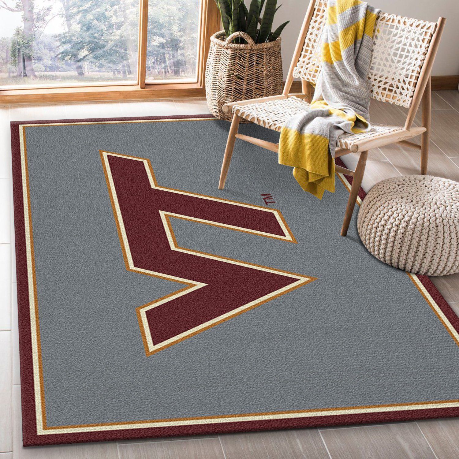 College Spirit Virginia Tech Sport Area Rug Team Logo Home Decor Floor Decor - Indoor Outdoor Rugs