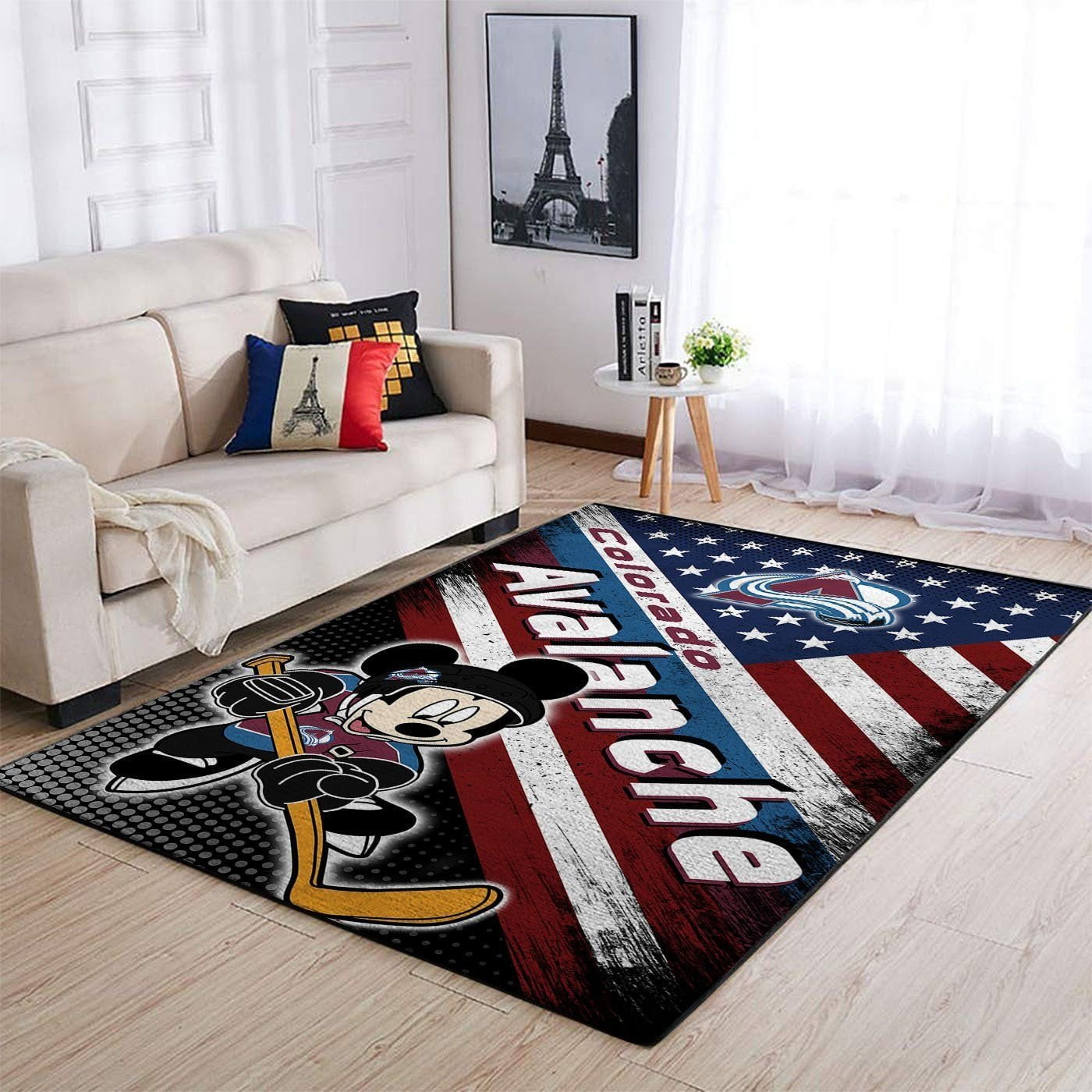 Colorado Avalanche Nhl Team Logo Mickey Us Style Nice Gift Home Decor Rectangle Area Rug - Indoor Outdoor Rugs