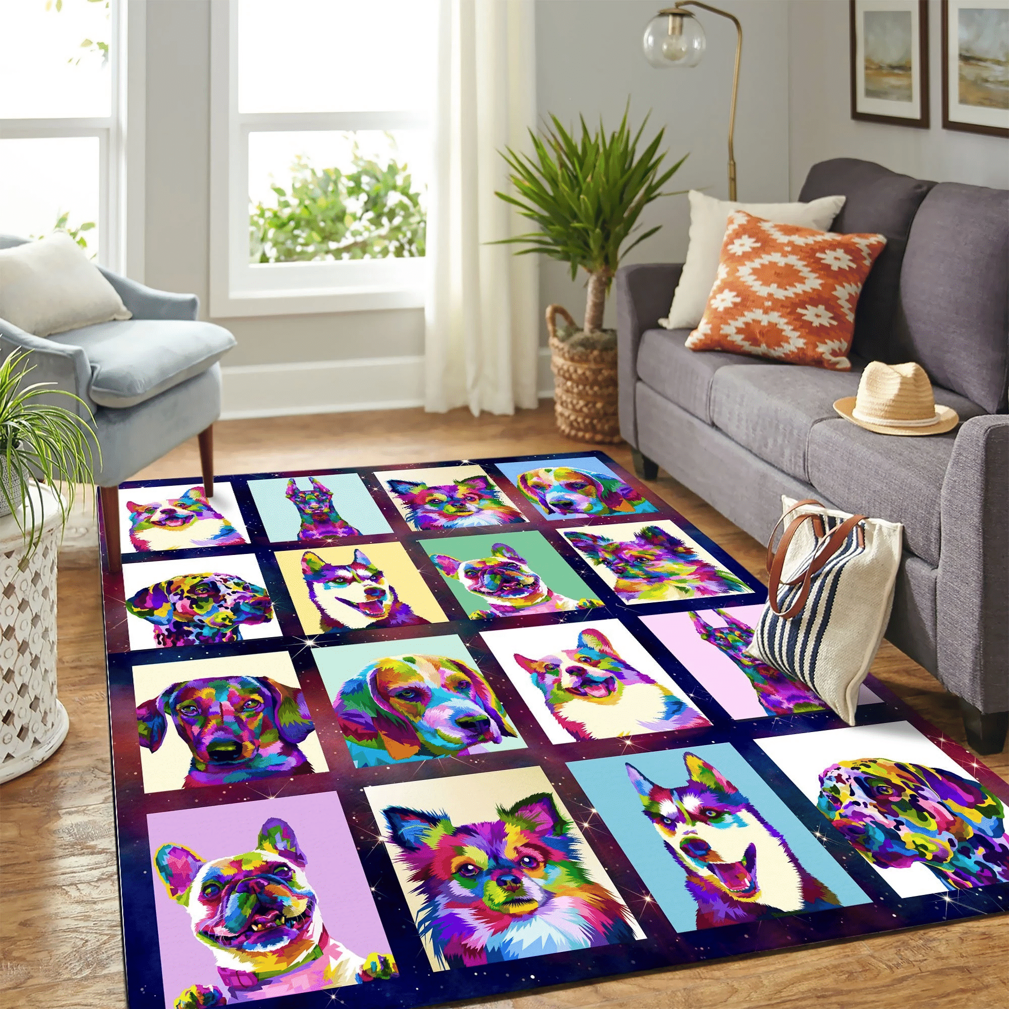 Colours Dogs Mk Carpet Area Rug Chrismas Gift - Indoor Outdoor Rugs