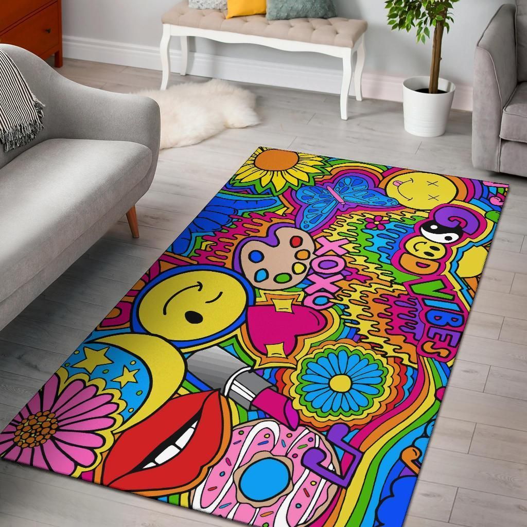 Colours Good Vibes Area Rug Chrismas Gift - Indoor Outdoor Rugs