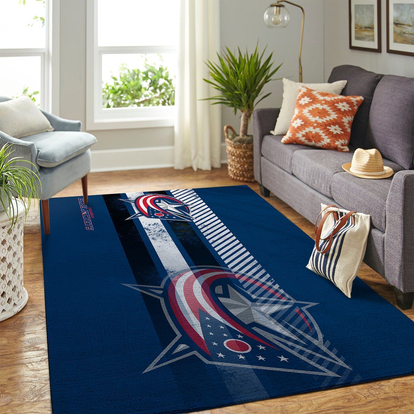 Columbus Blue Jackets Nhl Team Logo Nice Gift Home Decor Rectangle Area Rug - Indoor Outdoor Rugs